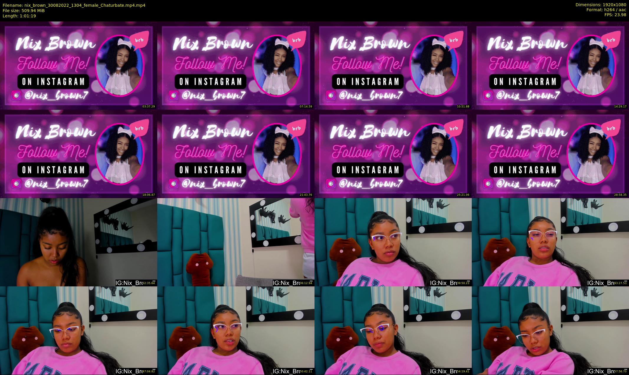 nix_brown — 62 minute Chaturbate female cam show recording, 1080p, Aug 30, 2022