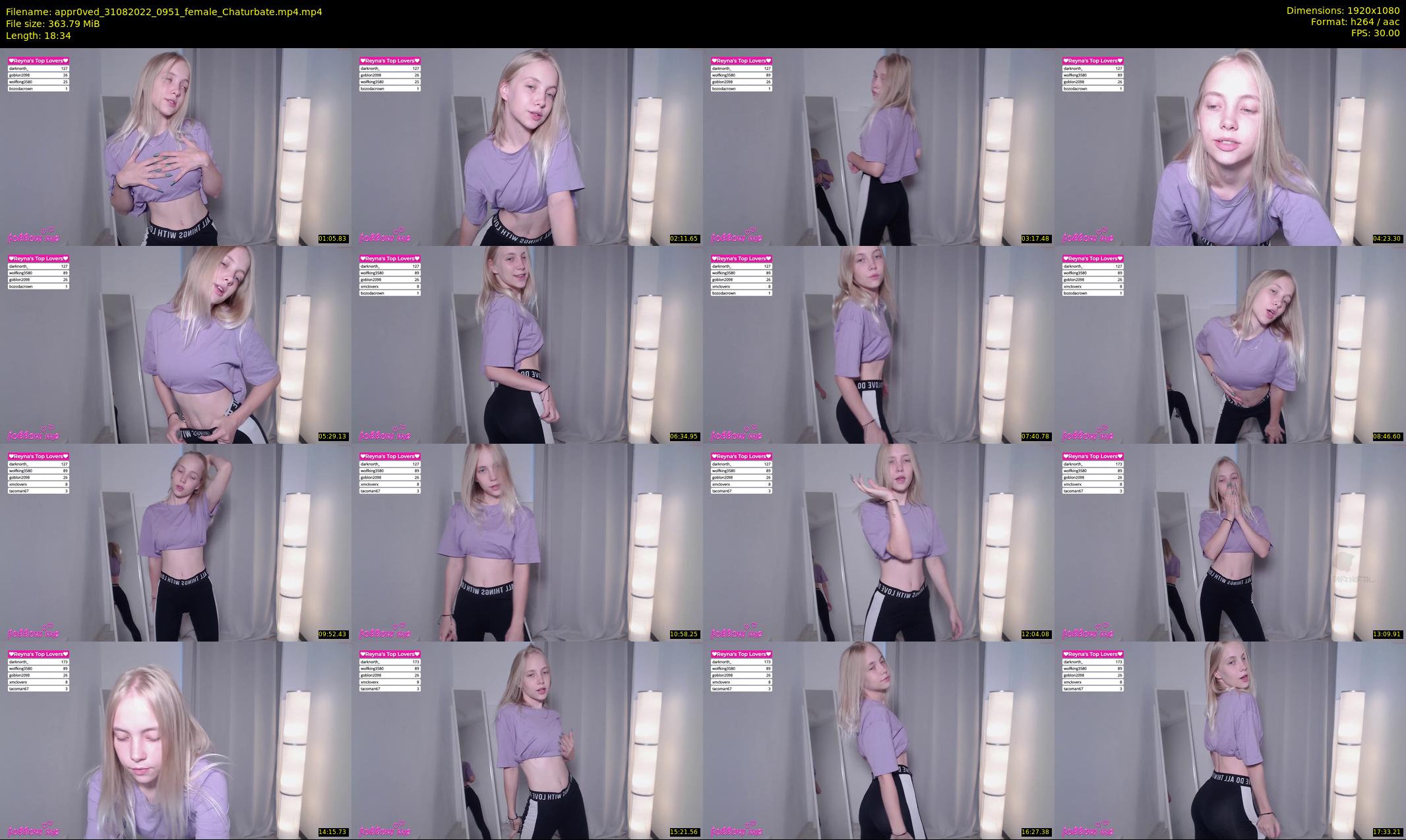 appr0ved — 19 minute Chaturbate female cam show recording, 1080p, Aug 31, 2022