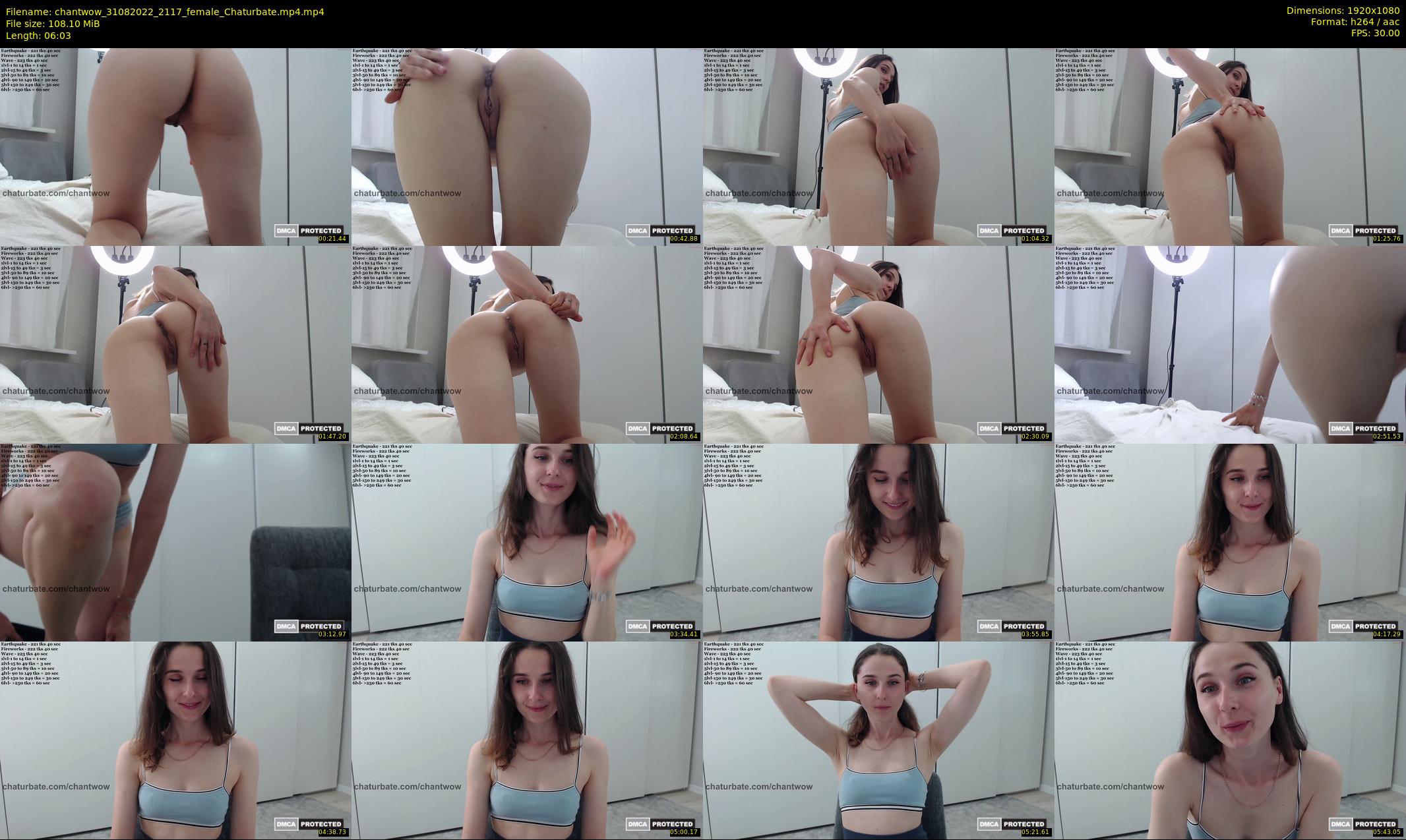 chantwow — 7 minute Chaturbate female cam show recording, 1080p, Aug 31, 2022