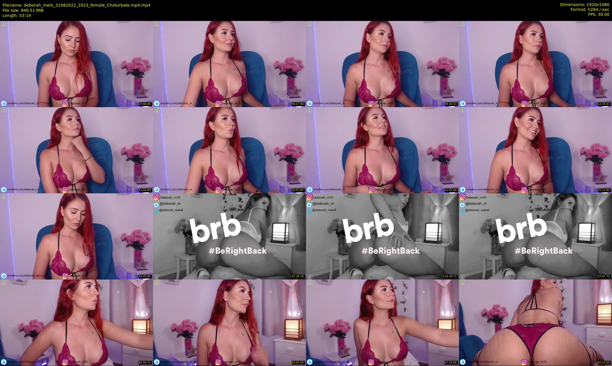 deborah_melo — 54 minute Chaturbate female cam show recording, 1080p, Aug 31, 2022