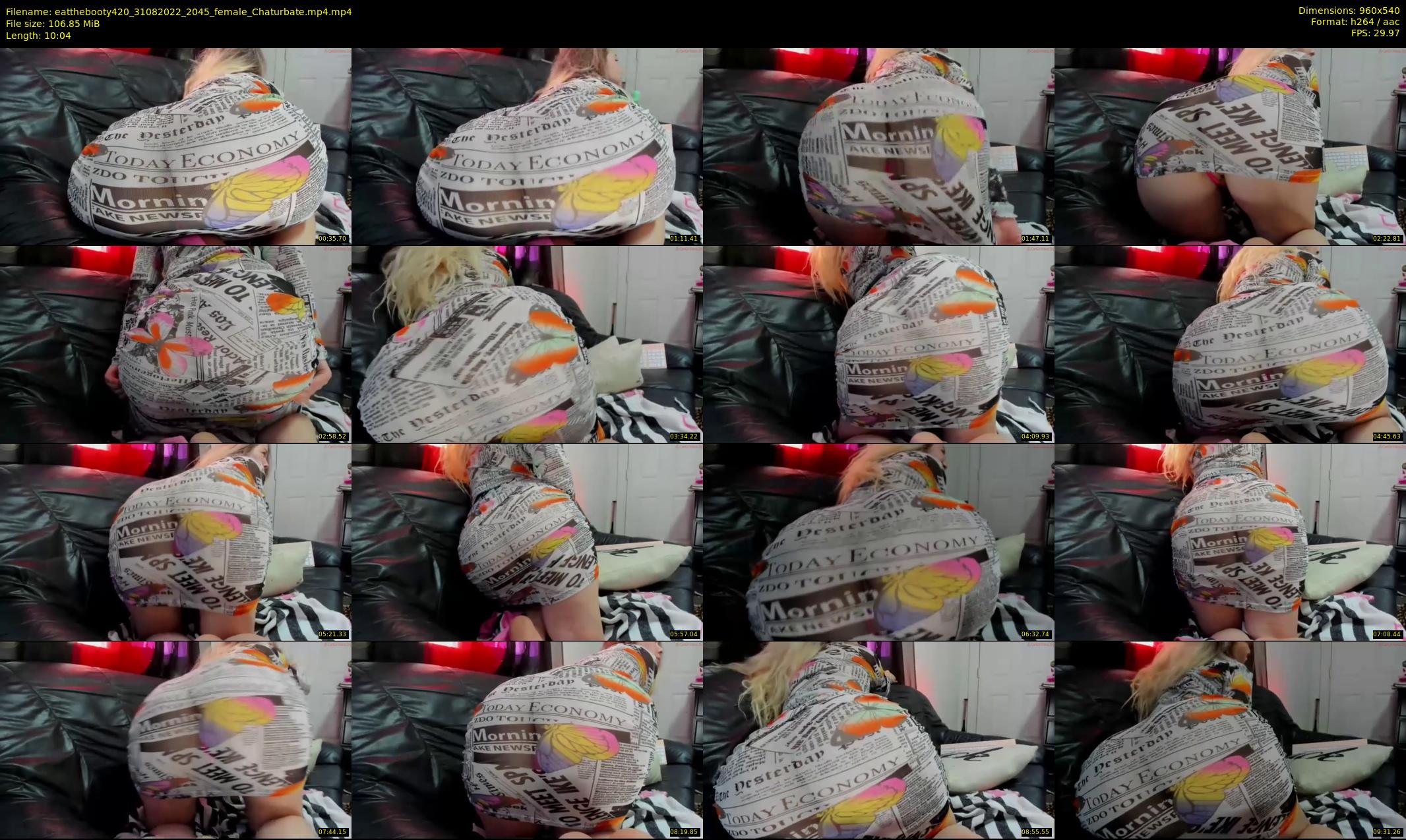 eatthebooty420 — 11 minute Chaturbate female cam show recording, 480p, Aug 31, 2022