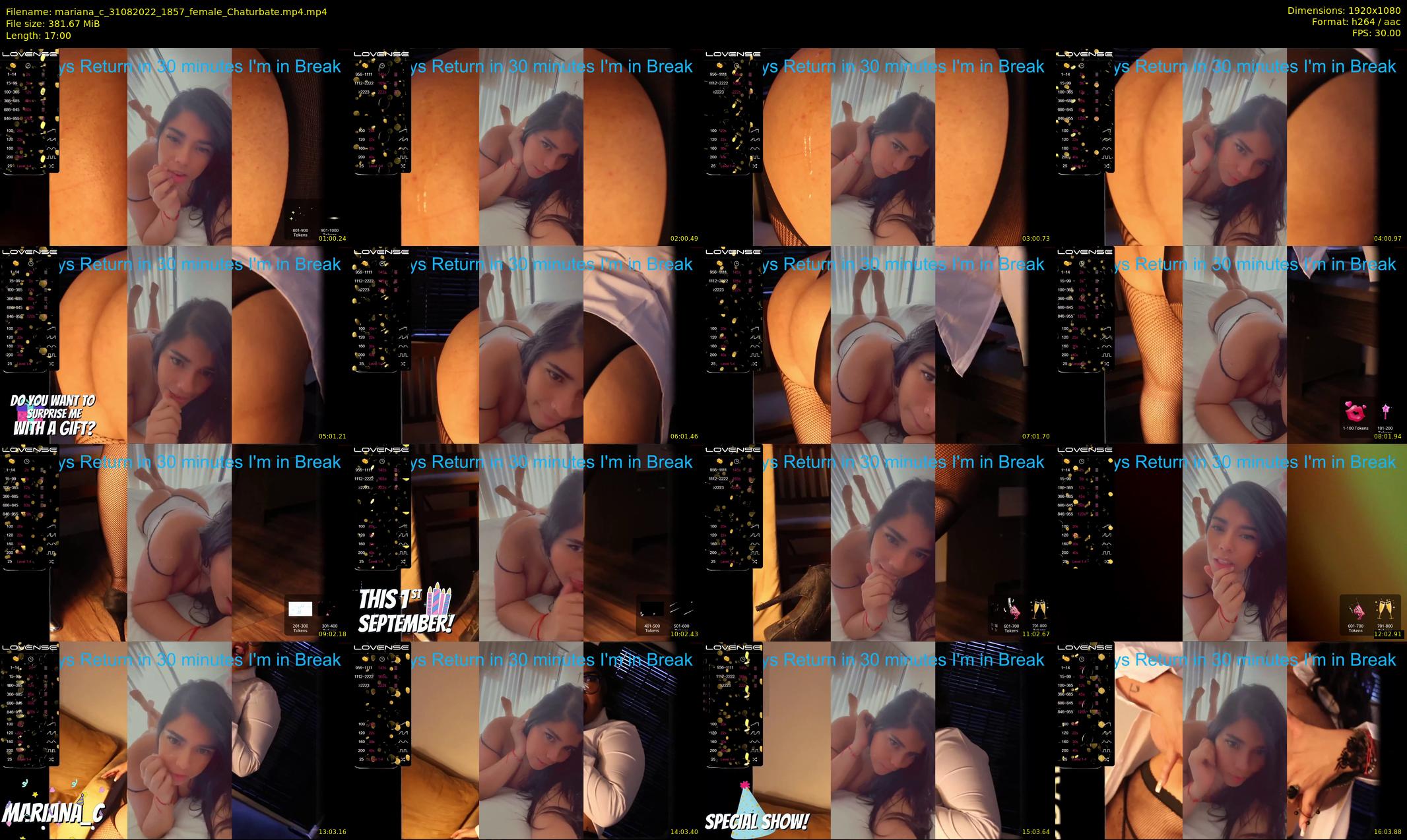 mariana_c — 17 minute Chaturbate female cam show recording, 1080p, Aug 31, 2022