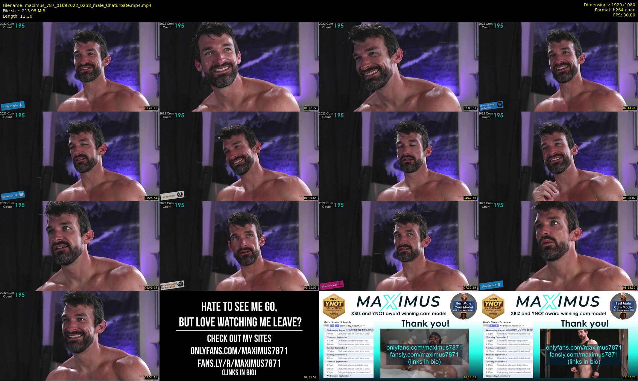 maximus_787 — 12 minute Chaturbate male cam show recording, 1080p, Sep 1, 2022