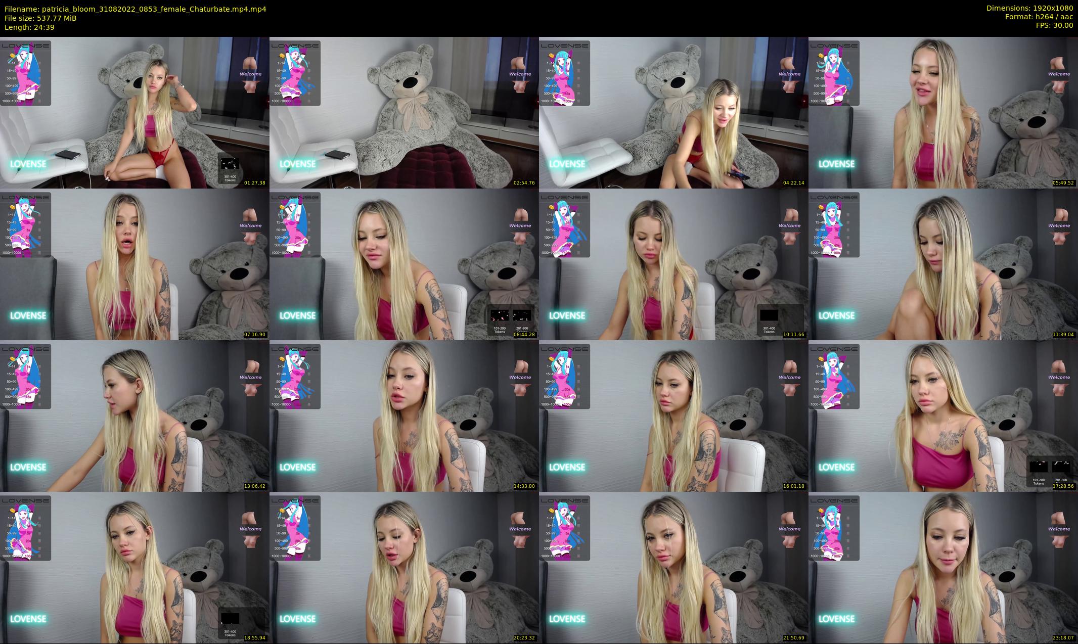 patricia_bloom — 25 minute Chaturbate female cam show recording, 1080p, Aug 31, 2022