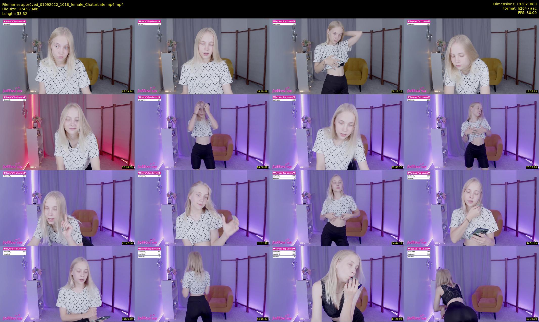 appr0ved — 54 minute Chaturbate female cam show recording, 1080p, Sep 1, 2022