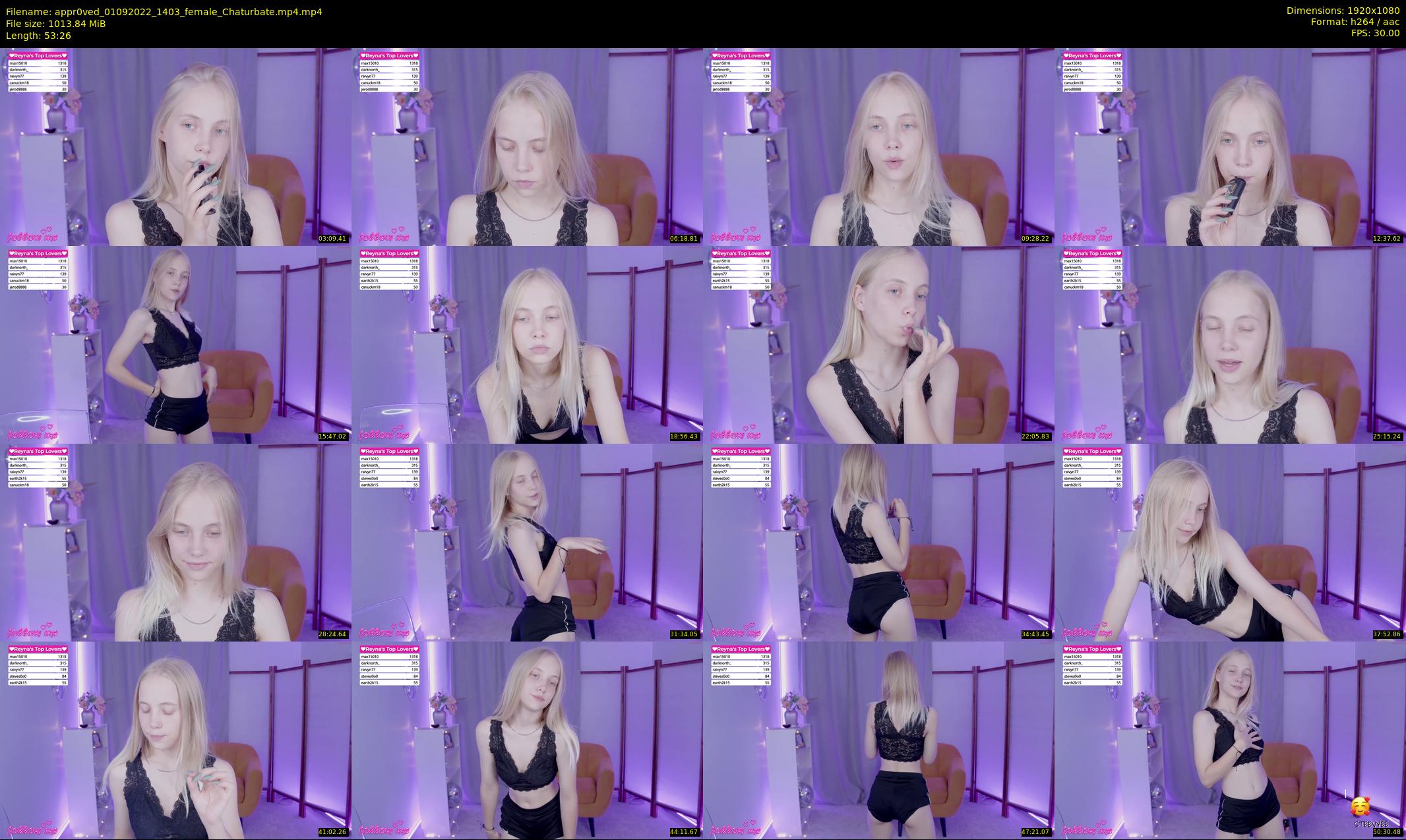 appr0ved — 54 minute Chaturbate female cam show recording, 1080p, Sep 1, 2022