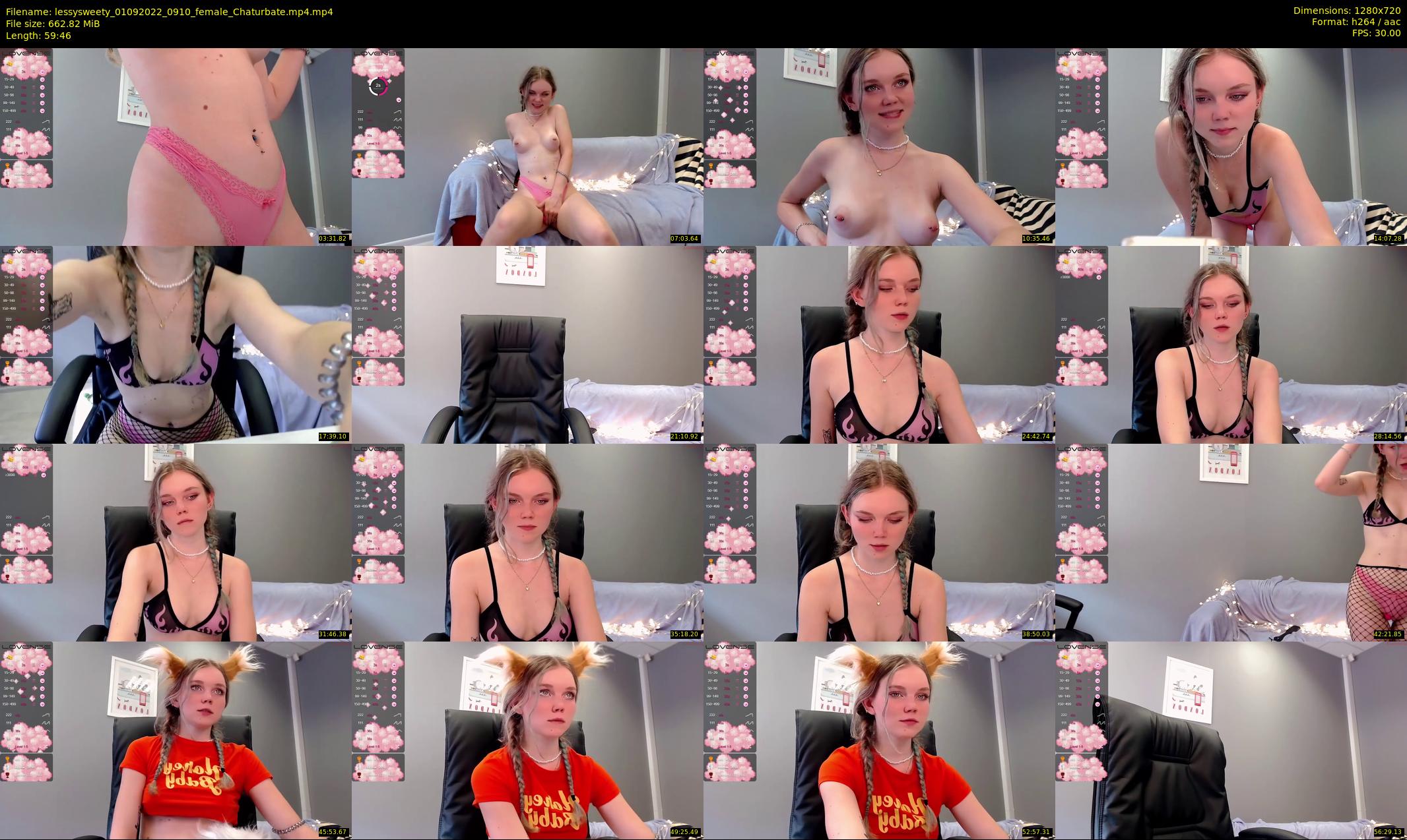 lessysweety — 60 minute Chaturbate female cam show recording, 720p, Sep 1, 2022