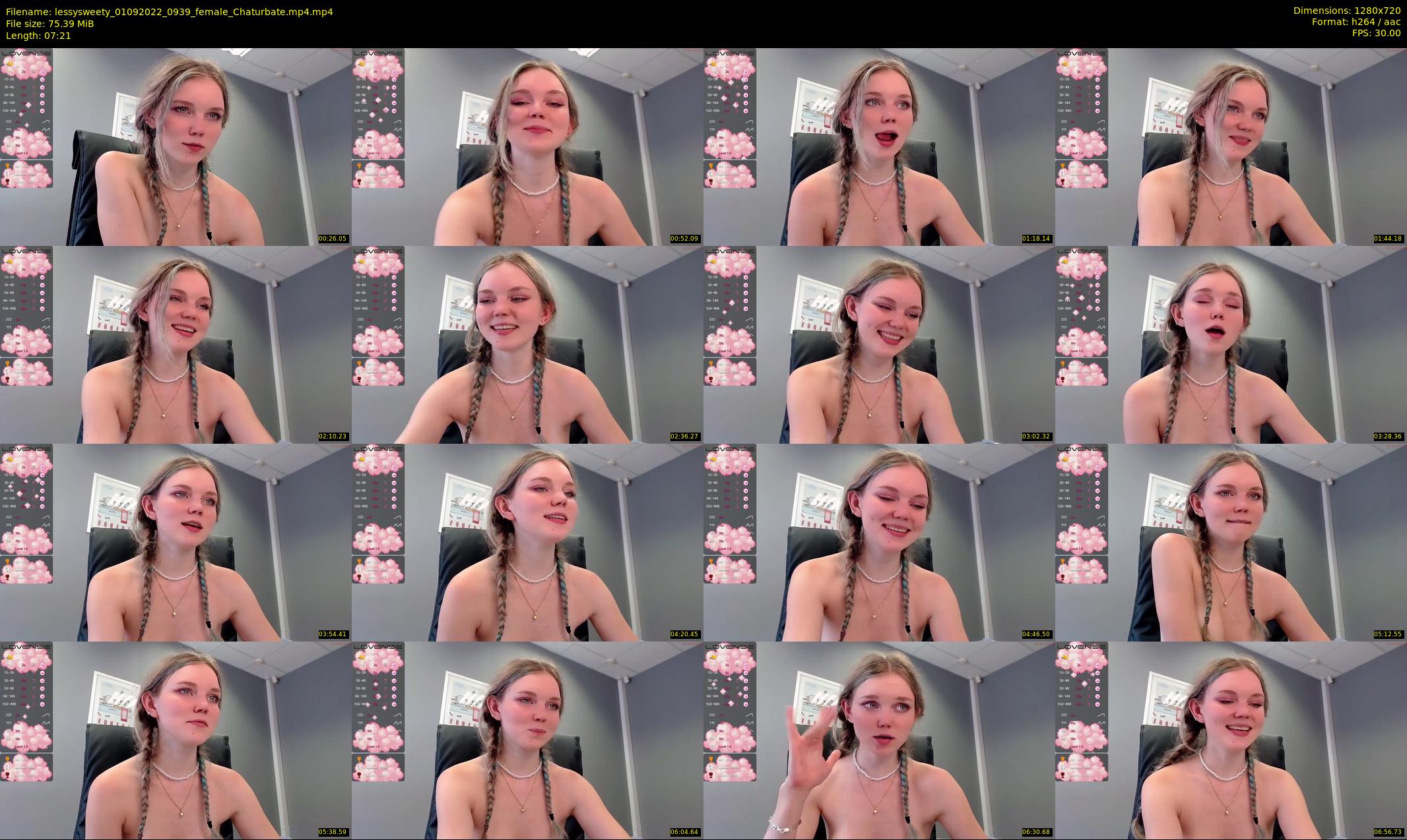 lessysweety — 8 minute Chaturbate female cam show recording, 720p, Sep 1, 2022