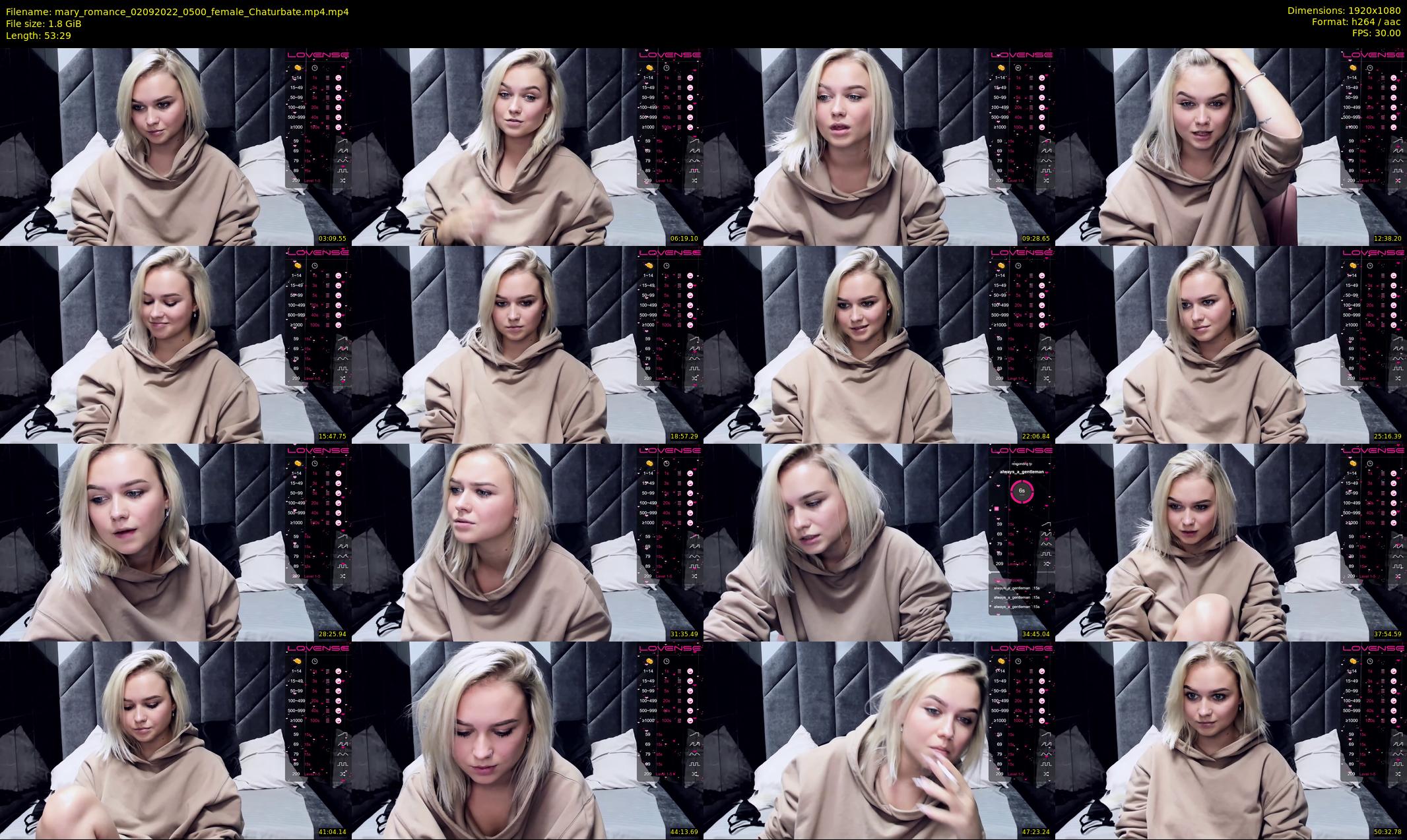 mary_romance — 54 minute Chaturbate female cam show recording, 1080p, Sep 2, 2022