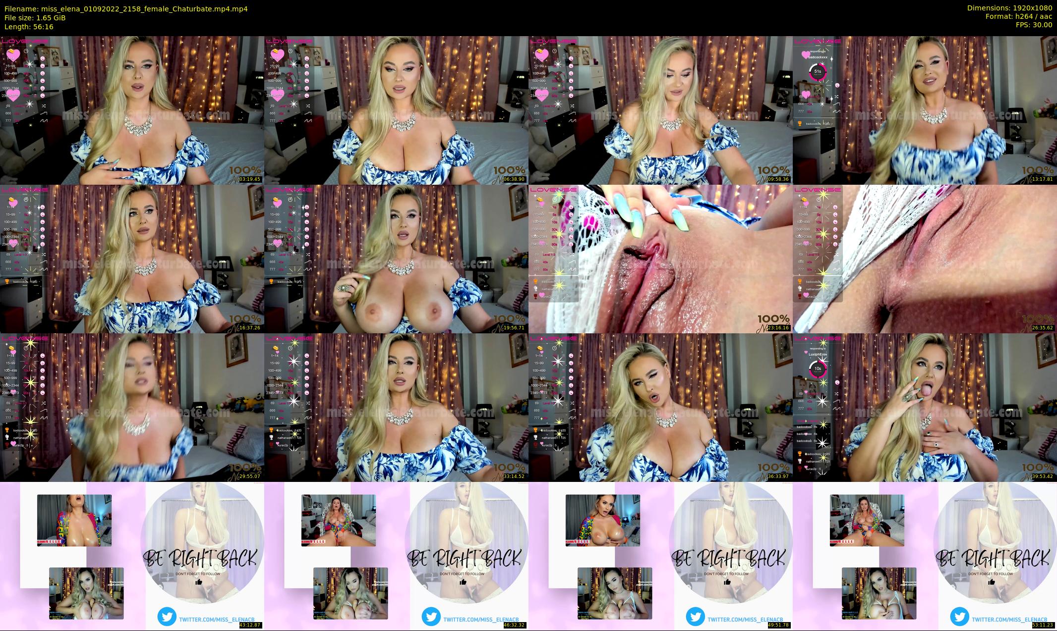 miss_elena — 57 minute Chaturbate female cam show recording, 1080p, Sep 1, 2022