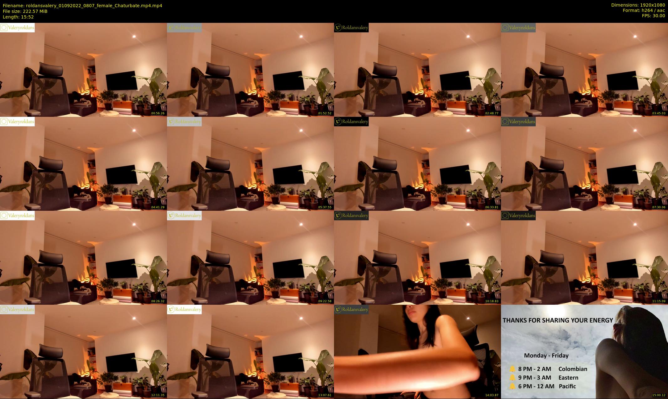 roldansvalery — 16 minute Chaturbate female cam show recording, 1080p, Sep 1, 2022