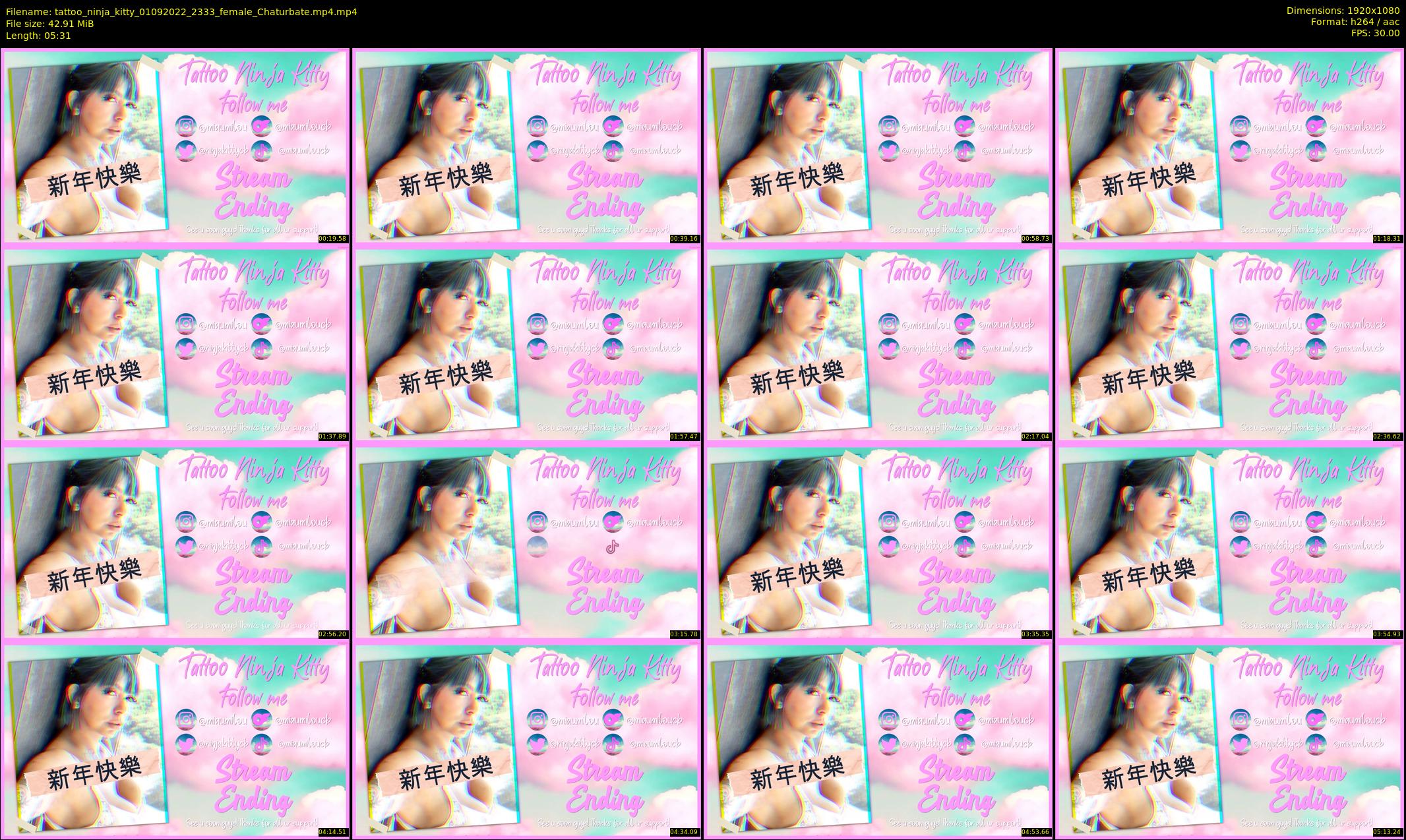 tattoo_ninja_kitty — 6 minute Chaturbate female cam show recording, 1080p, Sep 1, 2022