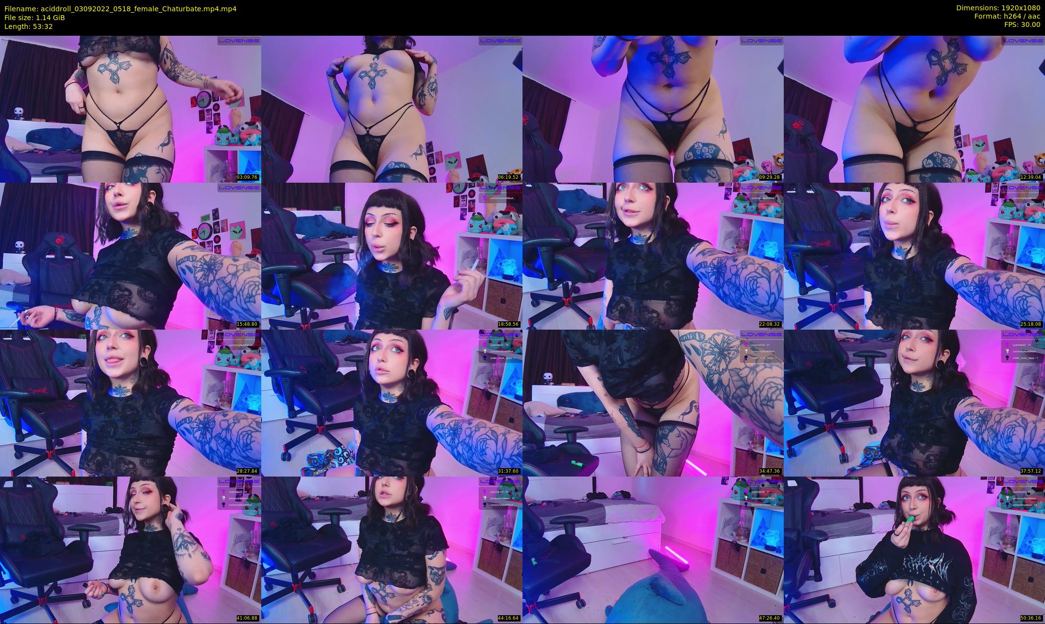 aciddroll — 54 minute Chaturbate female cam show recording, 1080p, Sep 3, 2022