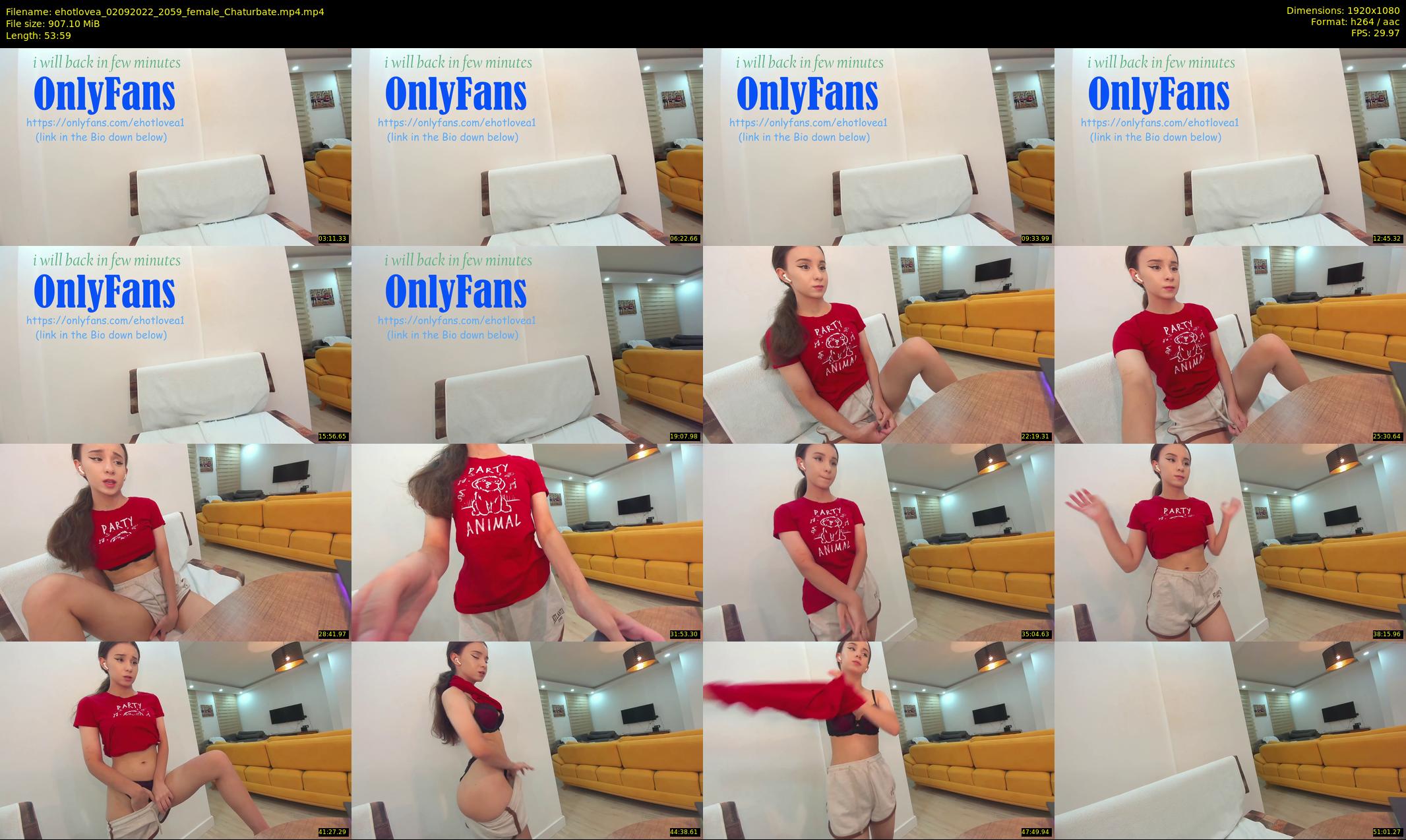ehotlovea — 54 minute Chaturbate female cam show recording, 1080p, Sep 2, 2022