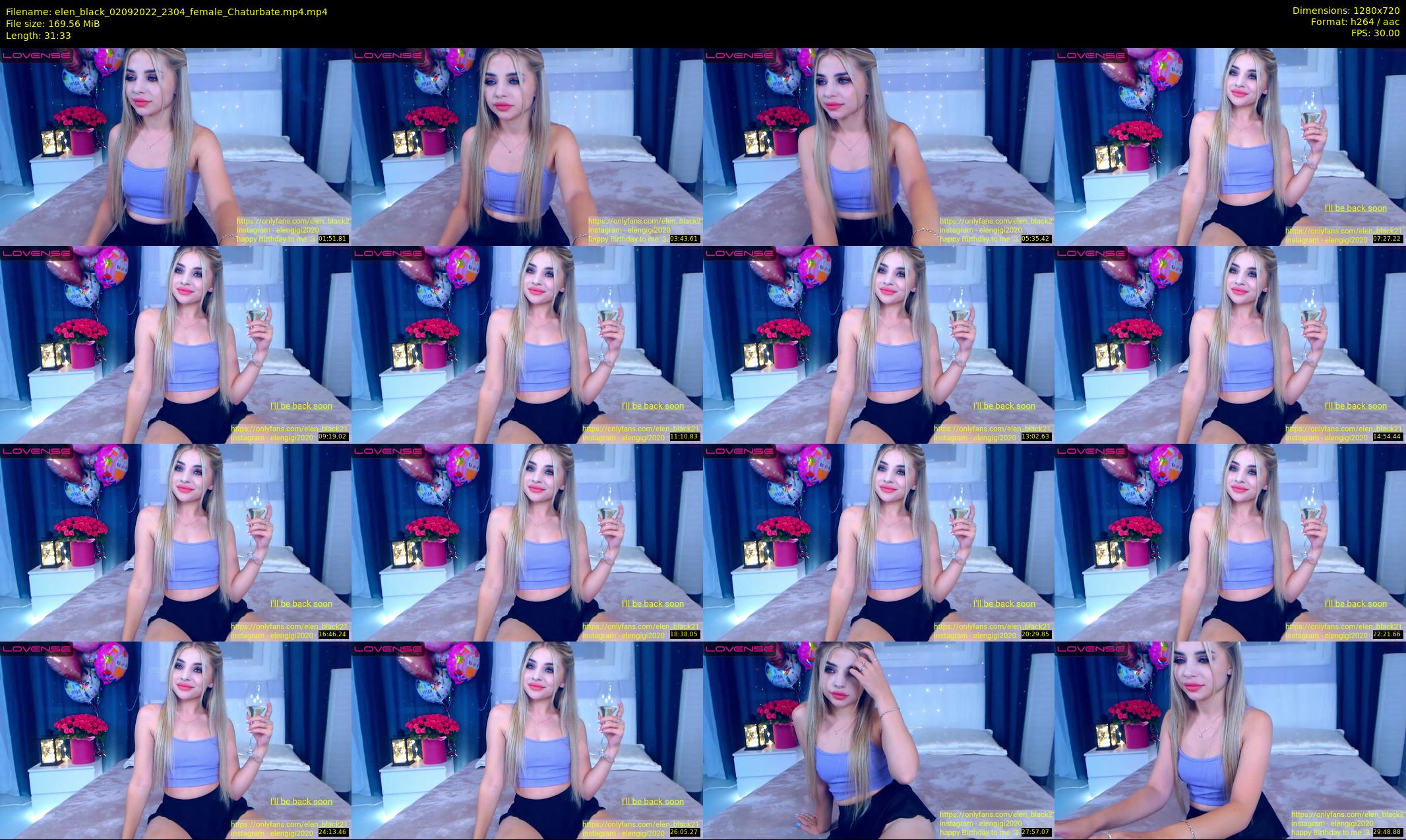 elen_black — 32 minute Chaturbate female cam show recording, 720p, Sep 2, 2022