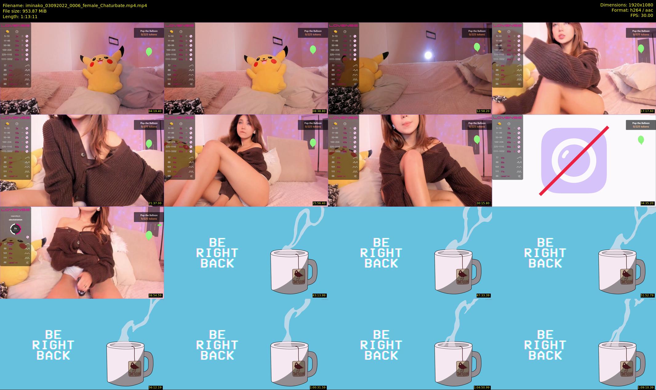 iminako — 74 minute Chaturbate female cam show recording, 1080p, Sep 3, 2022