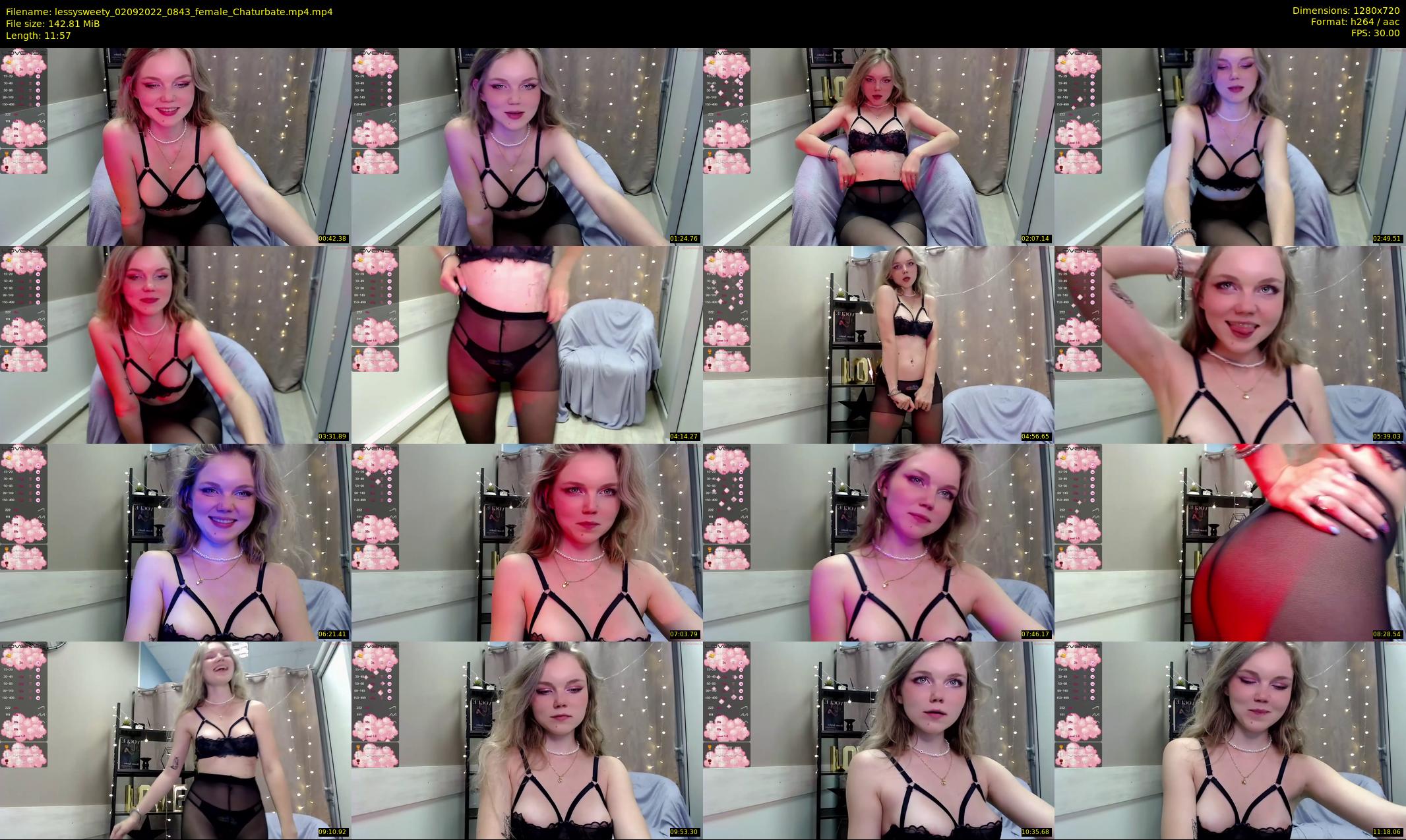 lessysweety — 12 minute Chaturbate female cam show recording, 720p, Sep 2, 2022