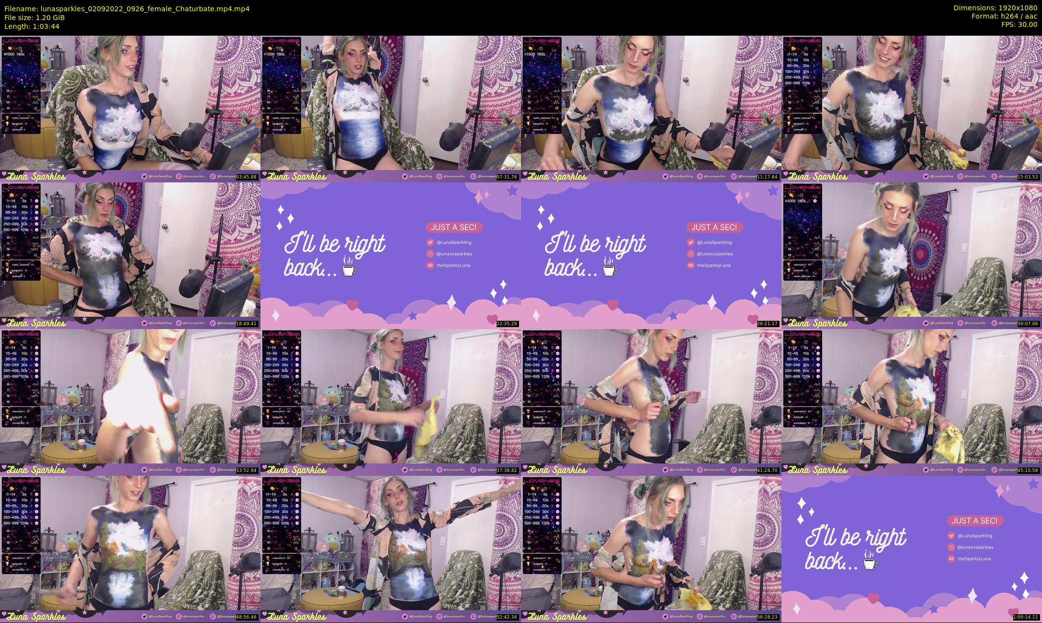 lunasparkles — 64 minute Chaturbate female cam show recording, 1080p, Sep 2, 2022
