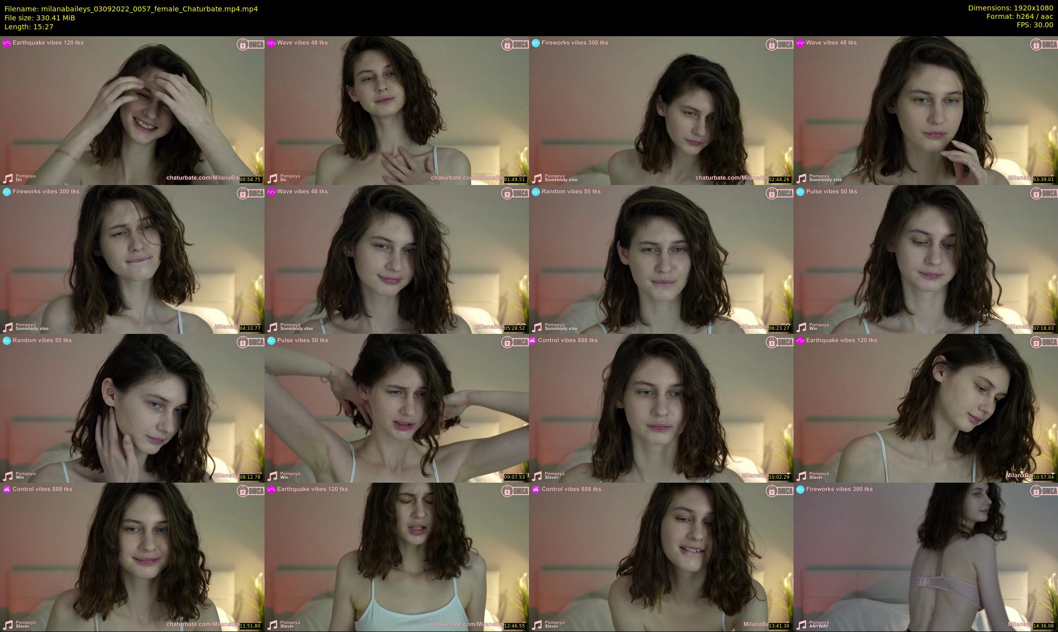 milanabaileys — 16 minute Chaturbate female cam show recording, 1080p, Sep 3, 2022