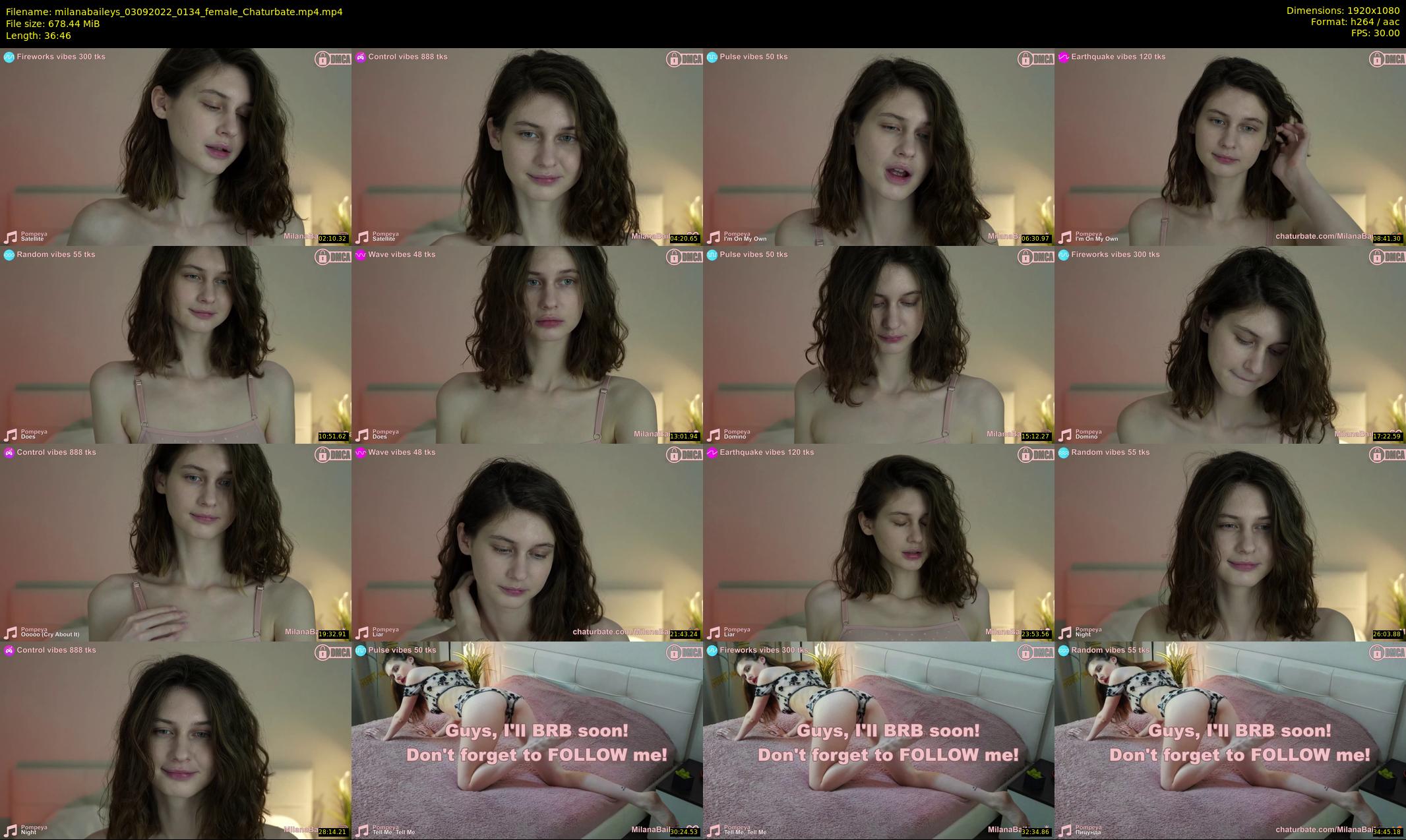 milanabaileys — 37 minute Chaturbate female cam show recording, 1080p, Sep 3, 2022