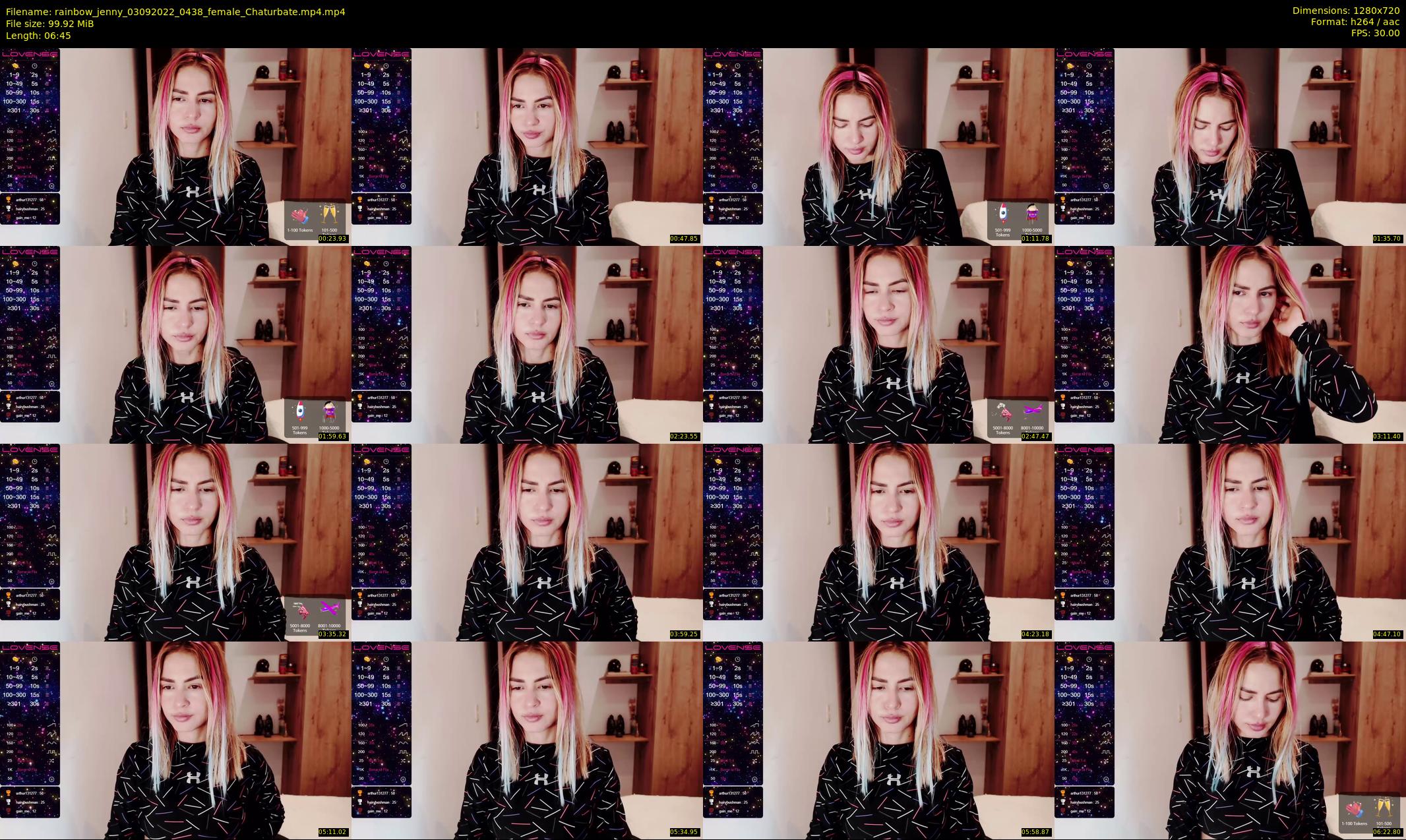 rainbow_jenny — 7 minute Chaturbate female cam show recording, 720p, Sep 3, 2022
