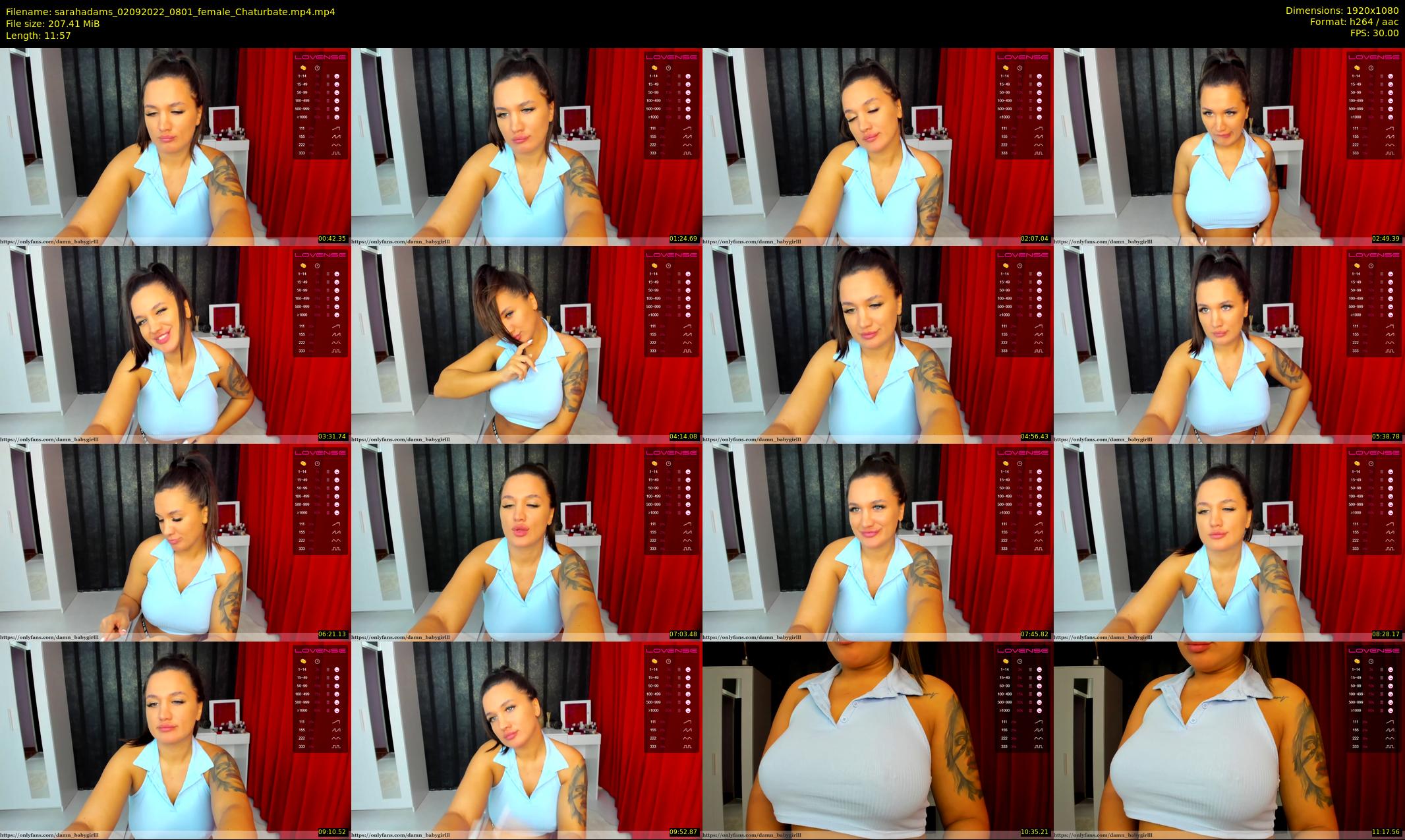 sarahadams — 12 minute Chaturbate female cam show recording, 1080p, Sep 2, 2022