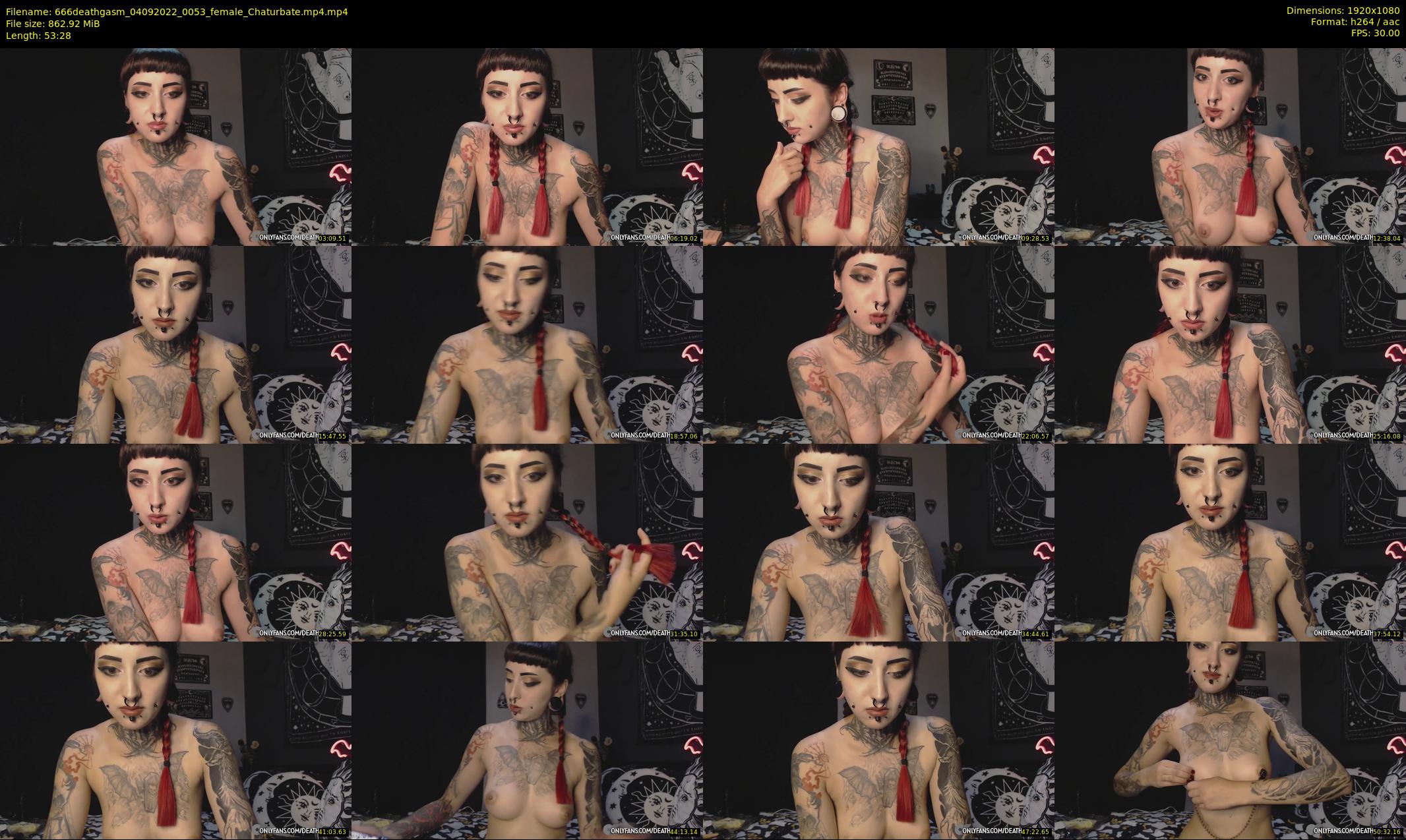 666deathgasm — 54 minute Chaturbate female cam show recording, 1080p, Sep 4, 2022