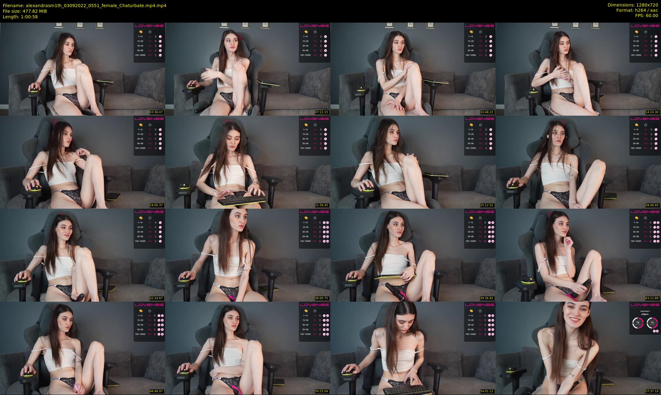 alexandrasm1th — 61 minute Chaturbate female cam show recording, 720p, Sep 3, 2022