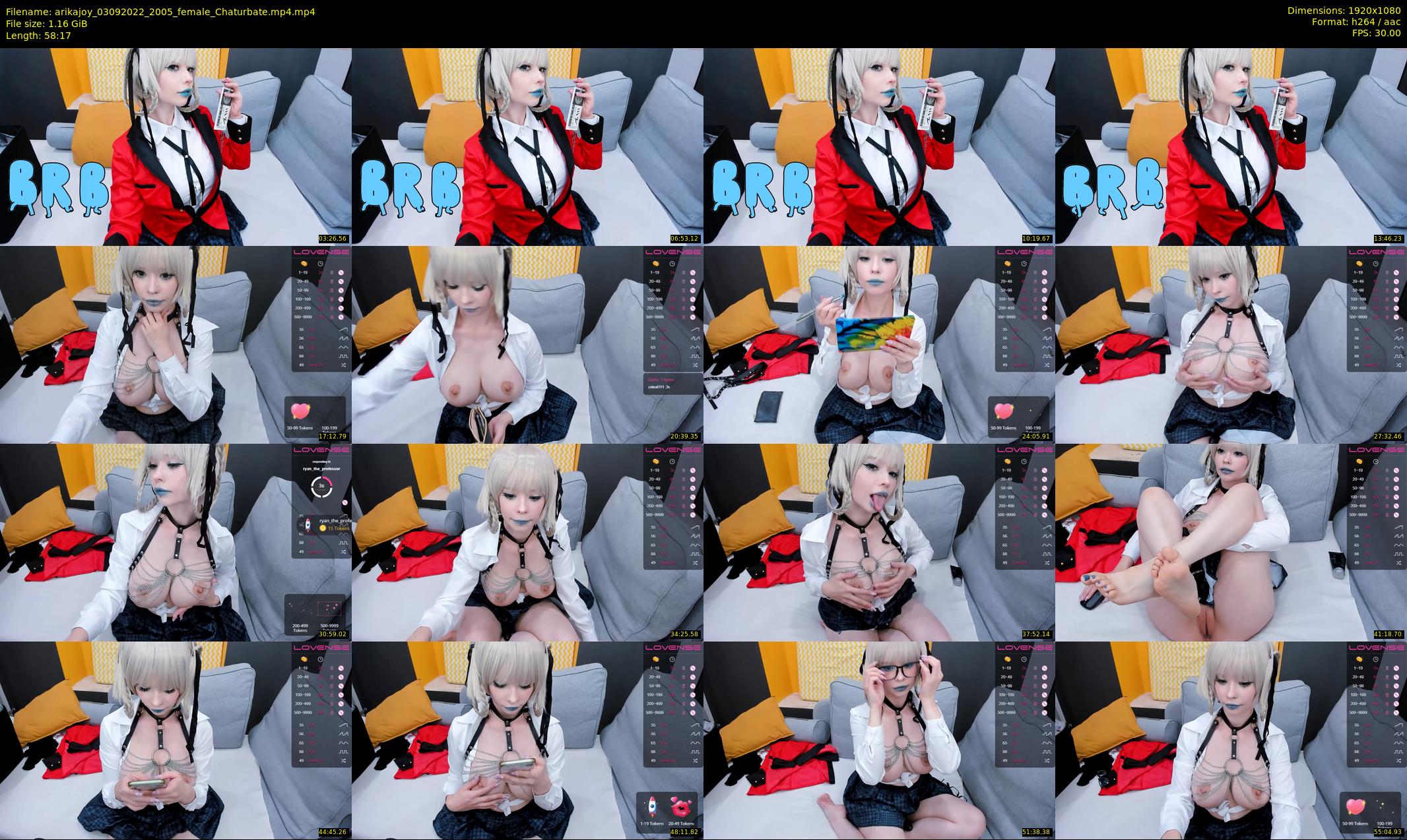 arikajoy — 59 minute Chaturbate female cam show recording, 1080p, Sep 3, 2022