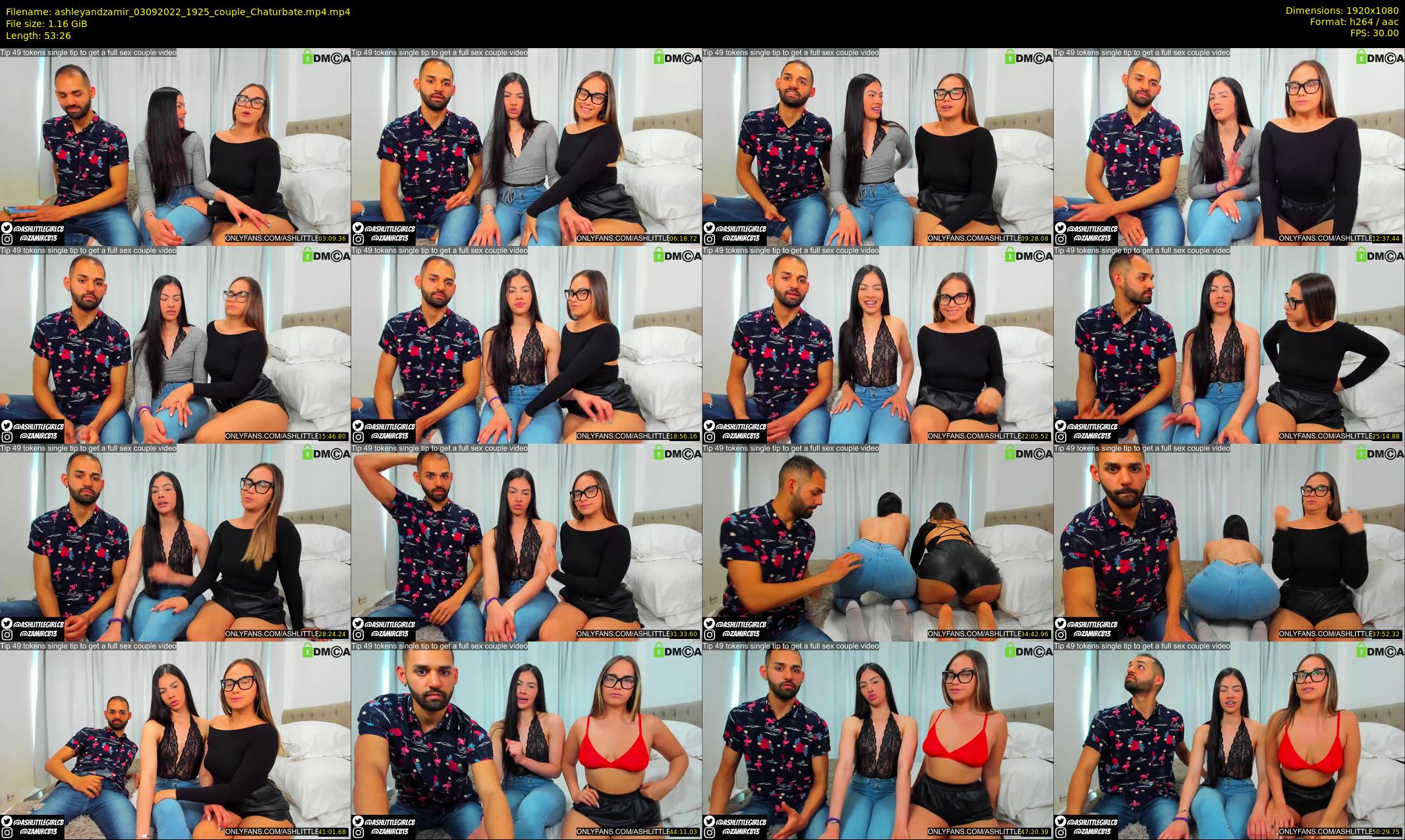 ashleyandzamir — 54 minute Chaturbate couple cam show recording, 1080p, Sep 3, 2022