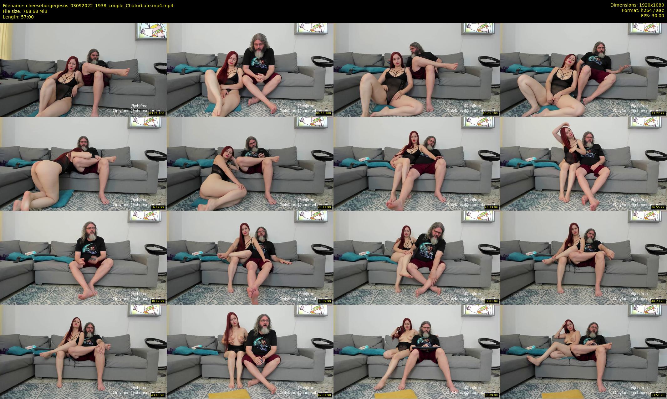cheeseburgerjesus — 57 minute Chaturbate couple cam show recording, 1080p, Sep 3, 2022