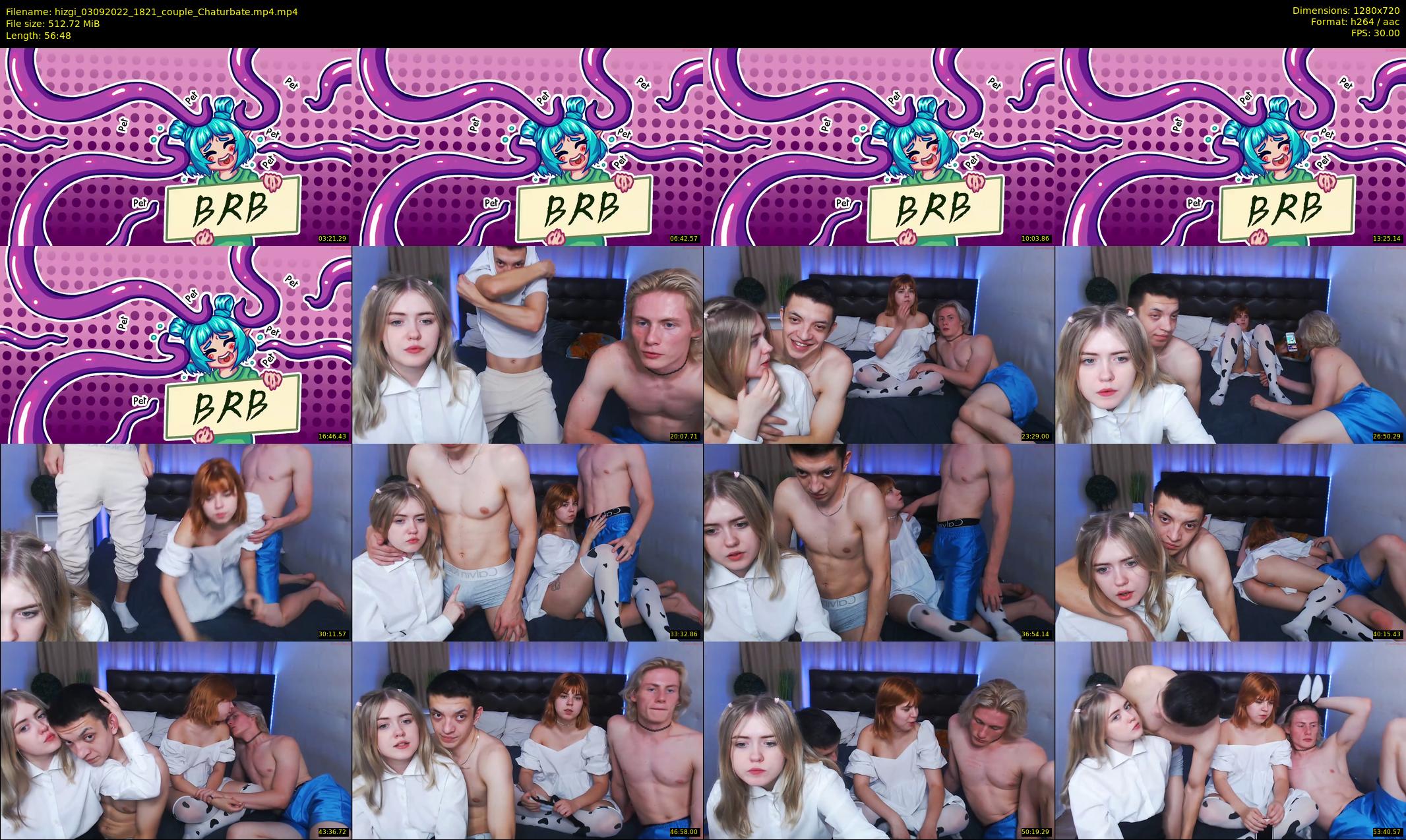 hizgi — 57 minute Chaturbate couple cam show recording, 720p, Sep 3, 2022