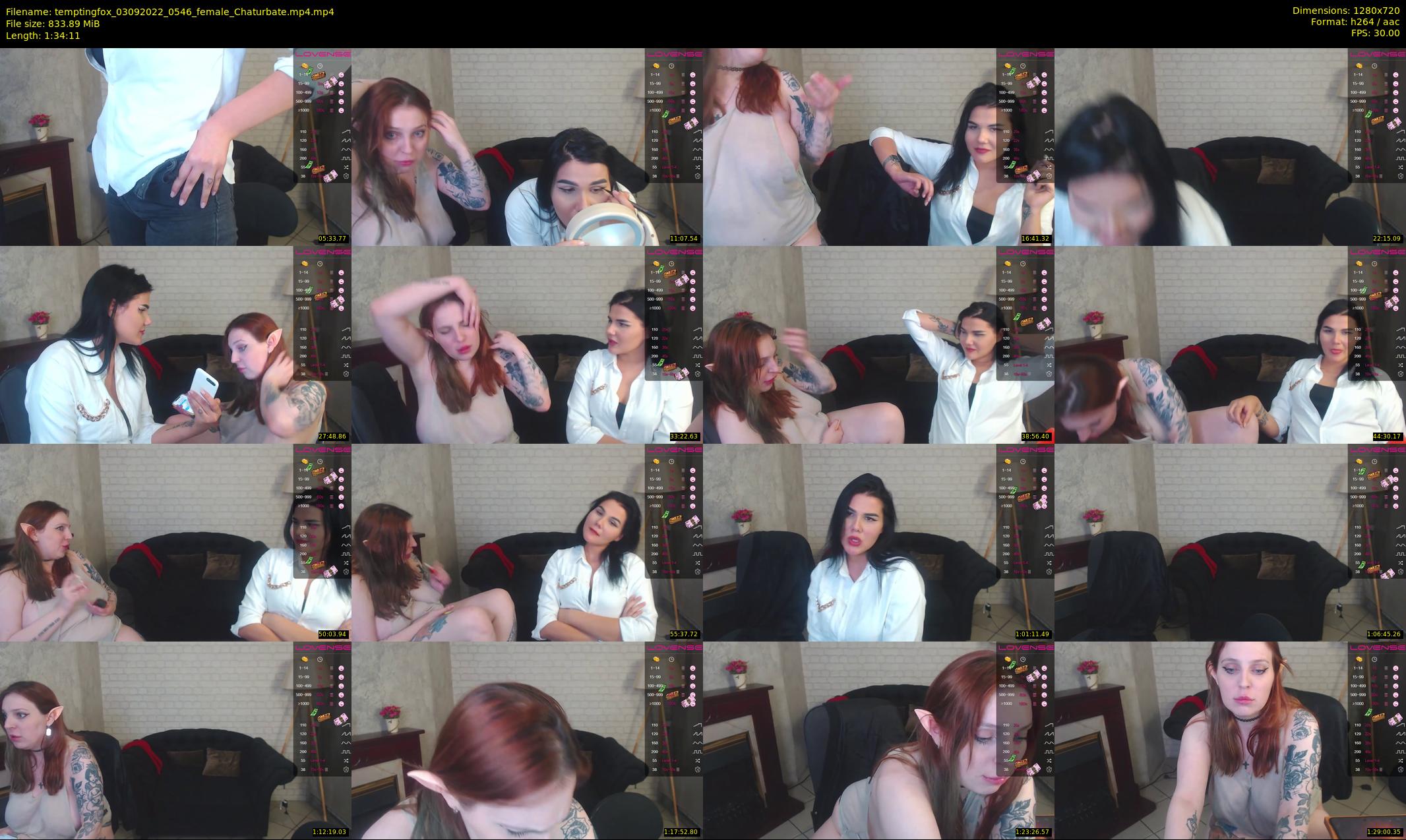 temptingfox — 95 minute Chaturbate female cam show recording, 720p, Sep 3, 2022