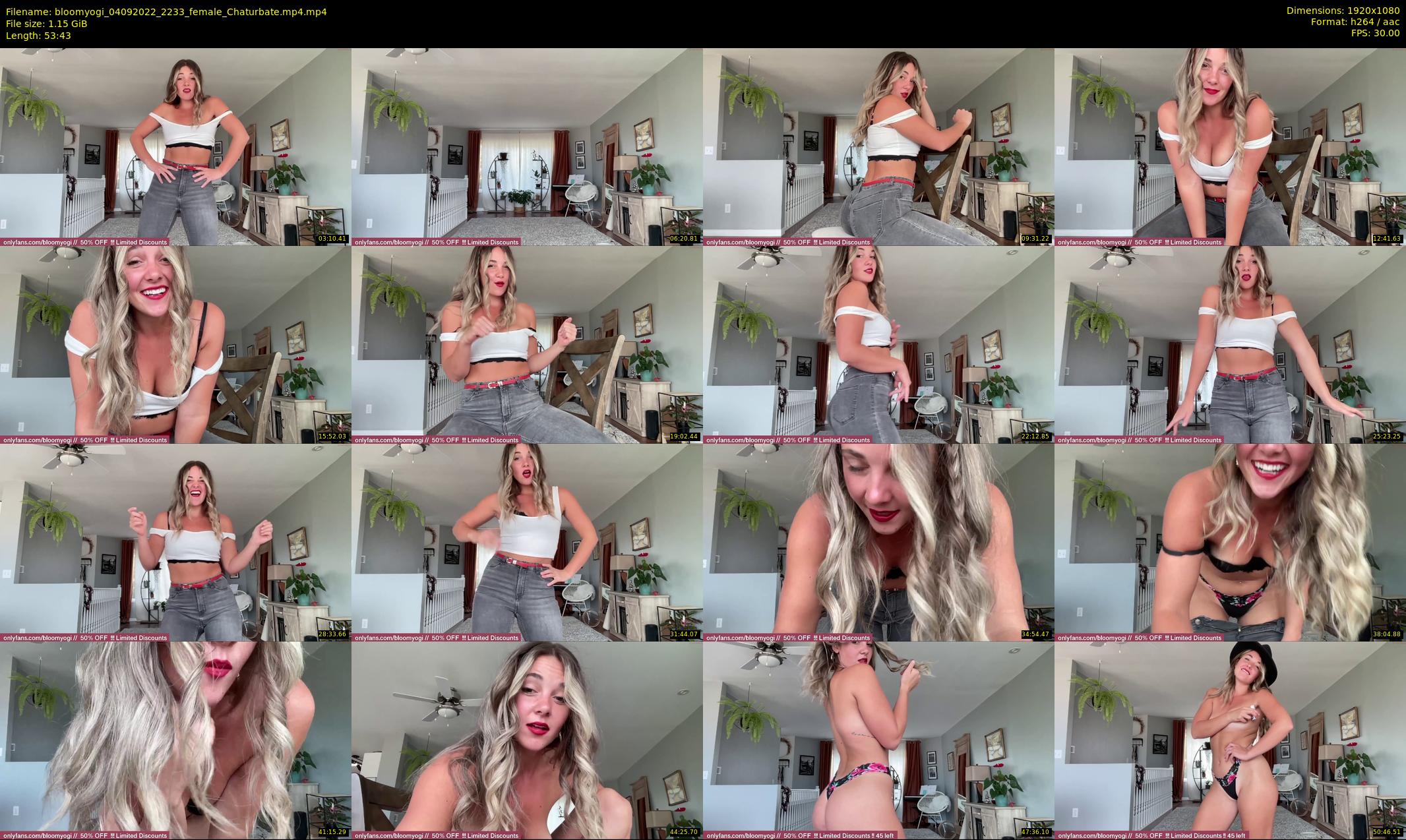 bloomyogi — 54 minute Chaturbate female cam show recording, 1080p, Sep 4, 2022