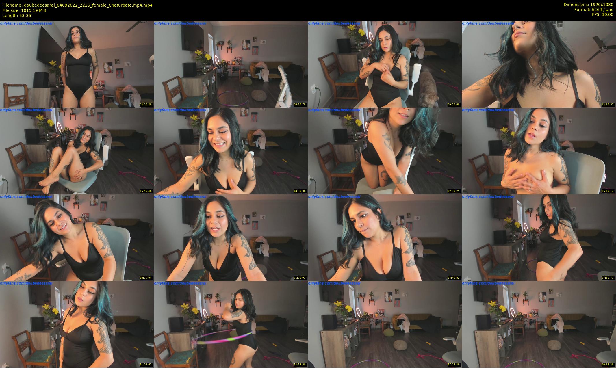 doubedeesarai — 54 minute Chaturbate female cam show recording, 1080p, Sep 4, 2022