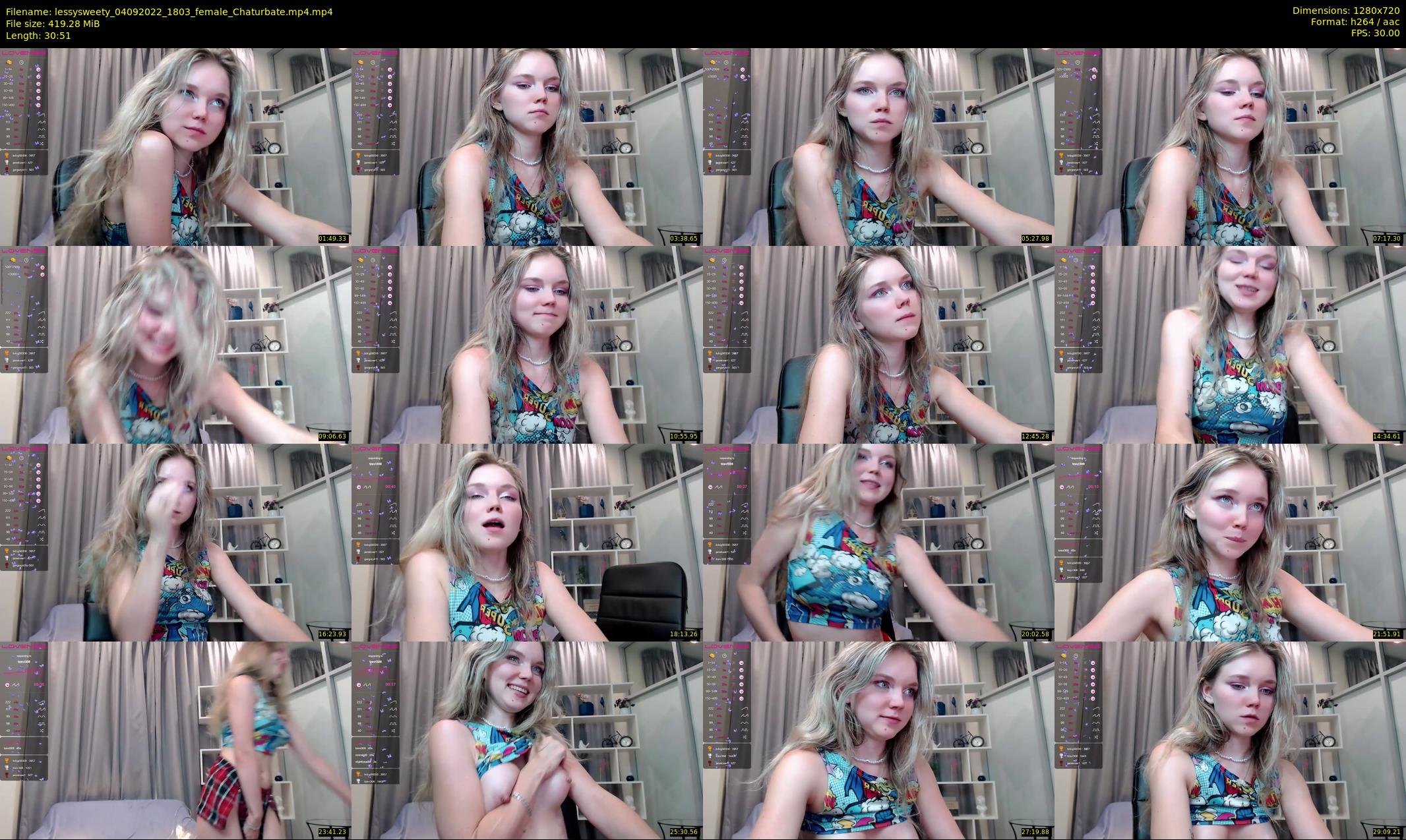 lessysweety — 31 minute Chaturbate female cam show recording, 720p, Sep 4, 2022