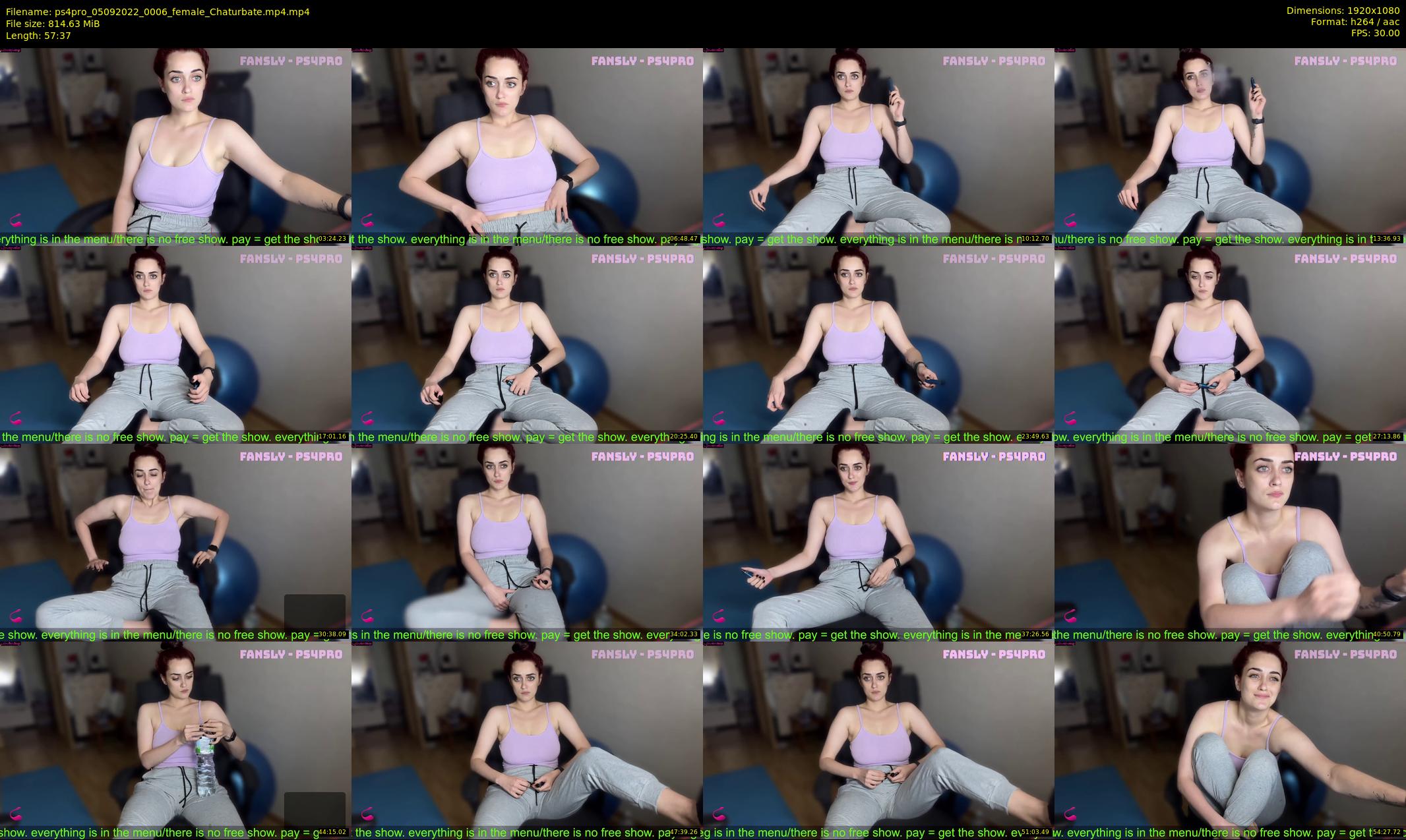 ps4pro — 58 minute Chaturbate female cam show recording, 1080p, Sep 5, 2022