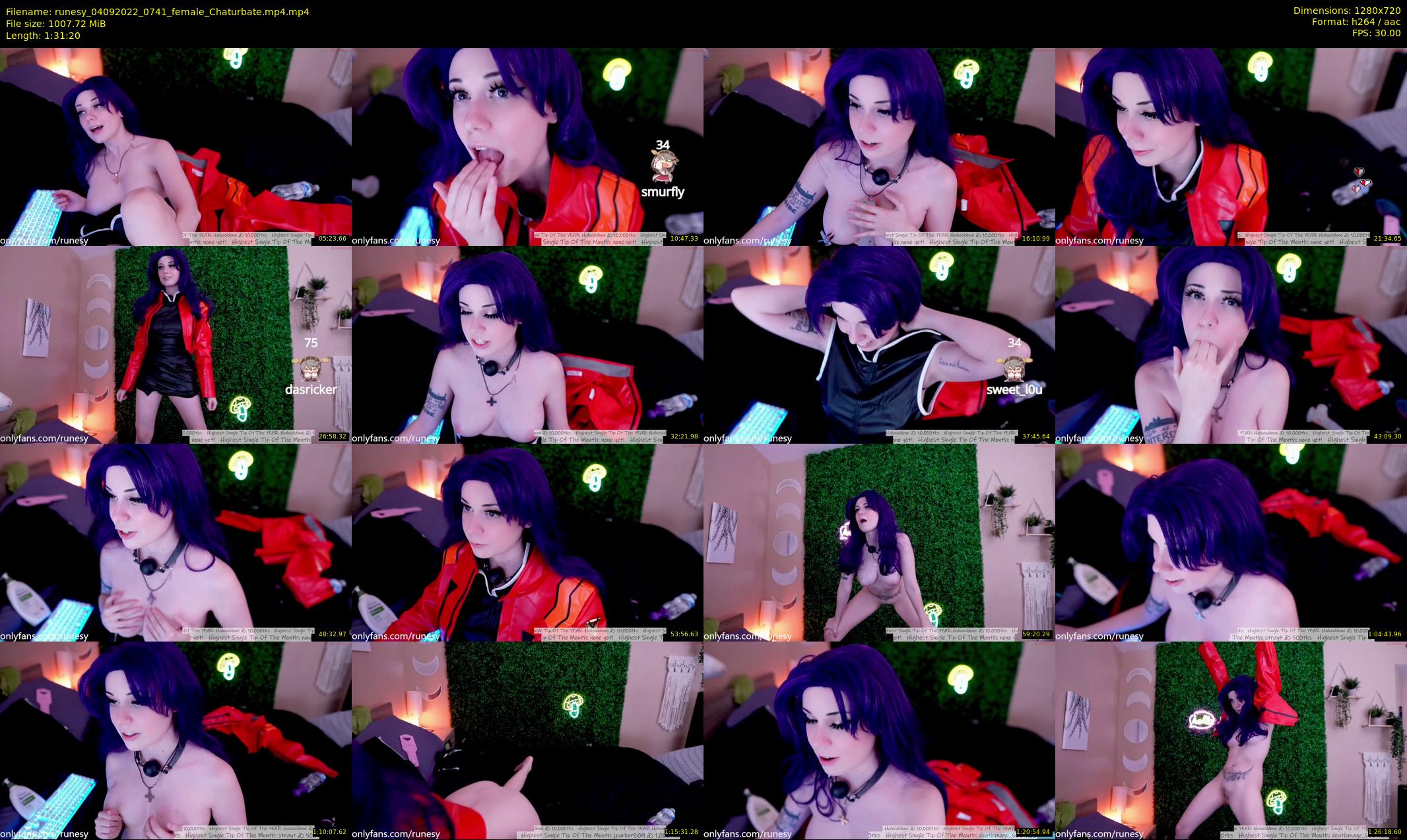 runesy — 92 minute Chaturbate female cam show recording, 720p, Sep 4, 2022