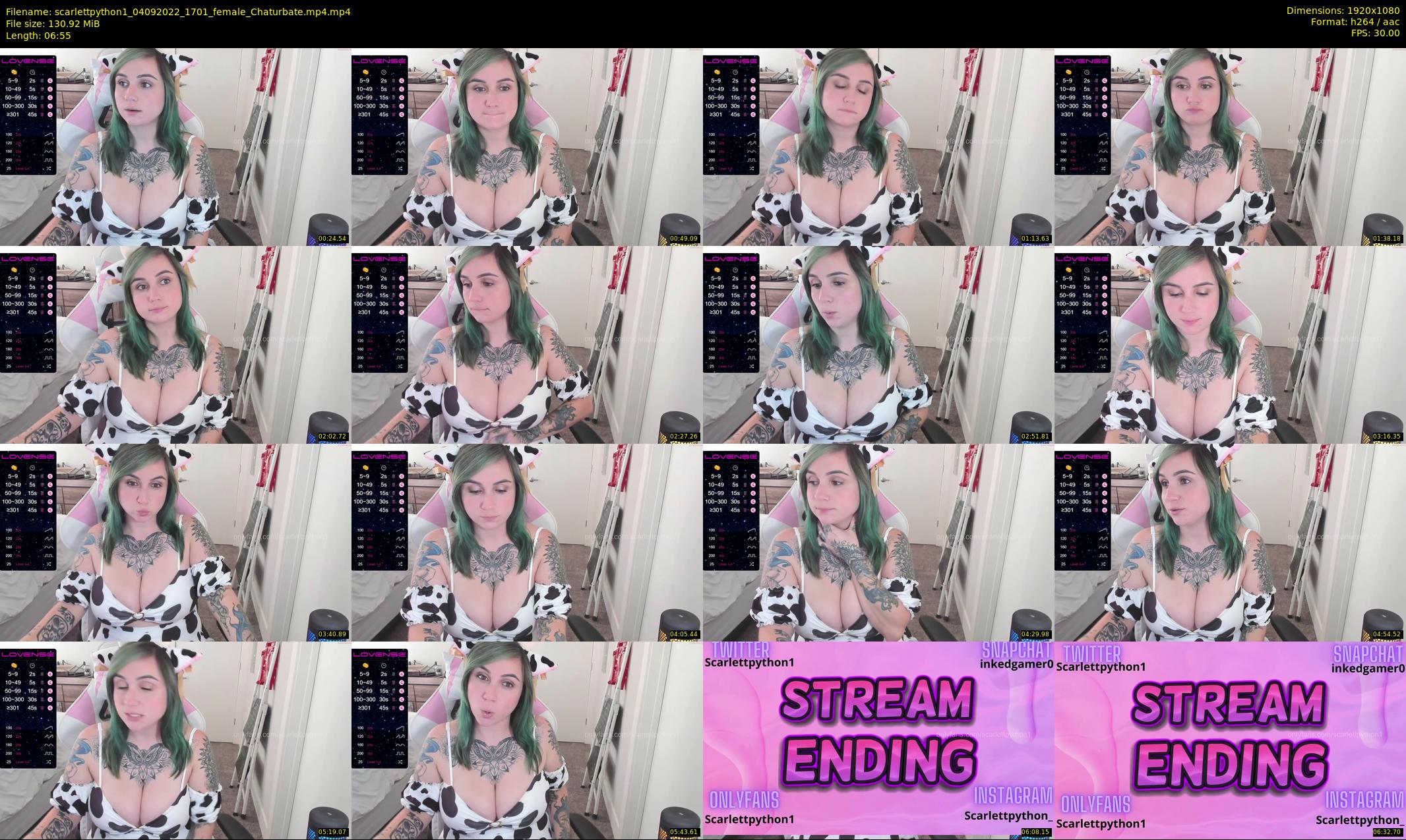 scarlettpython1 — 7 minute Chaturbate female cam show recording, 1080p, Sep 4, 2022