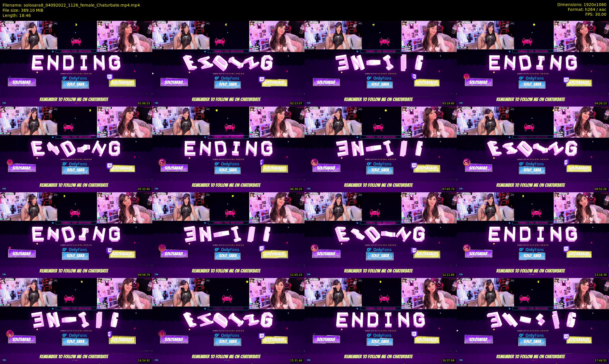 solosara8 — 19 minute Chaturbate female cam show recording, 1080p, Sep 4, 2022