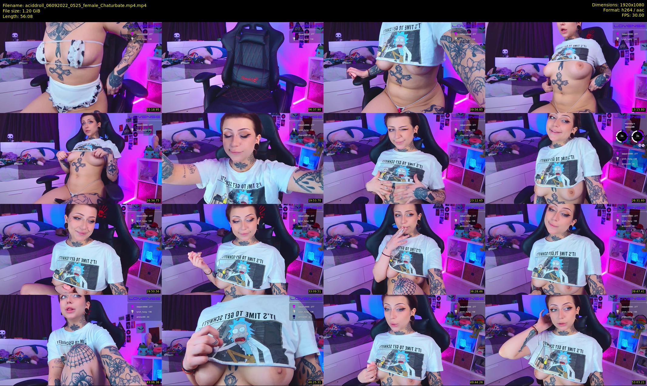aciddroll — 57 minute Chaturbate female cam show recording, 1080p, Sep 6, 2022