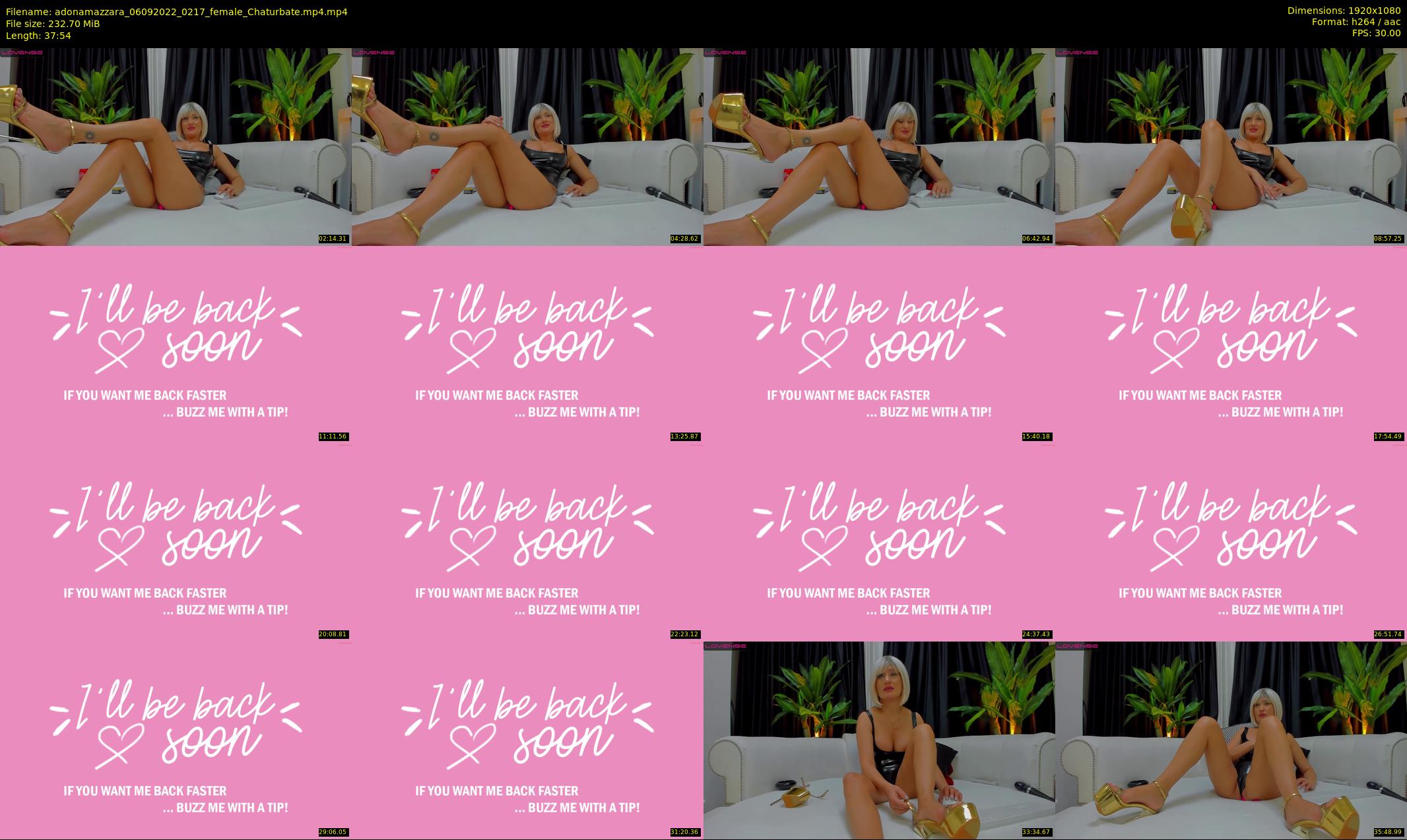 adonamazzara — 38 minute Chaturbate female cam show recording, 1080p, Sep 6, 2022