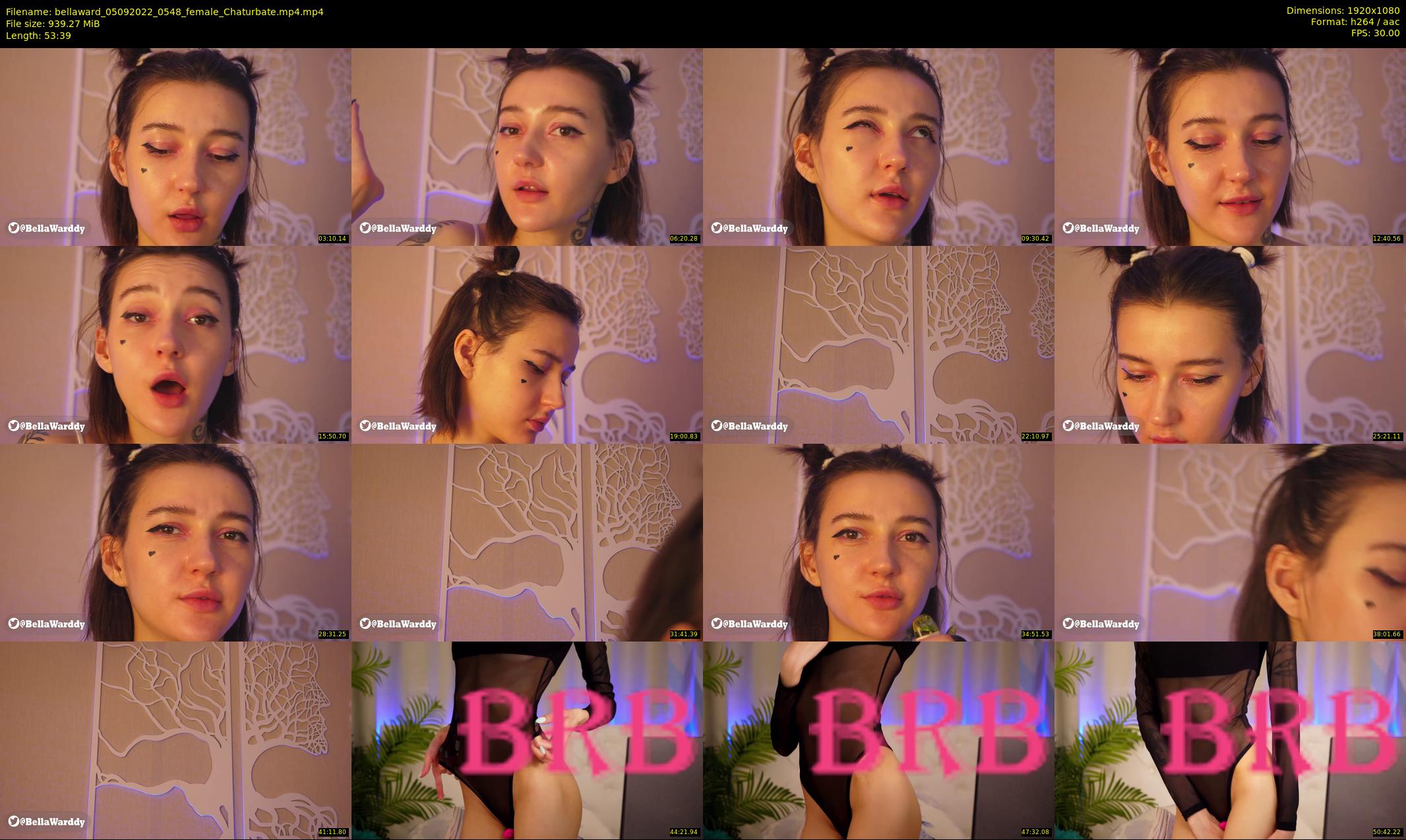 bellaward — 54 minute Chaturbate female cam show recording, 1080p, Sep 5, 2022