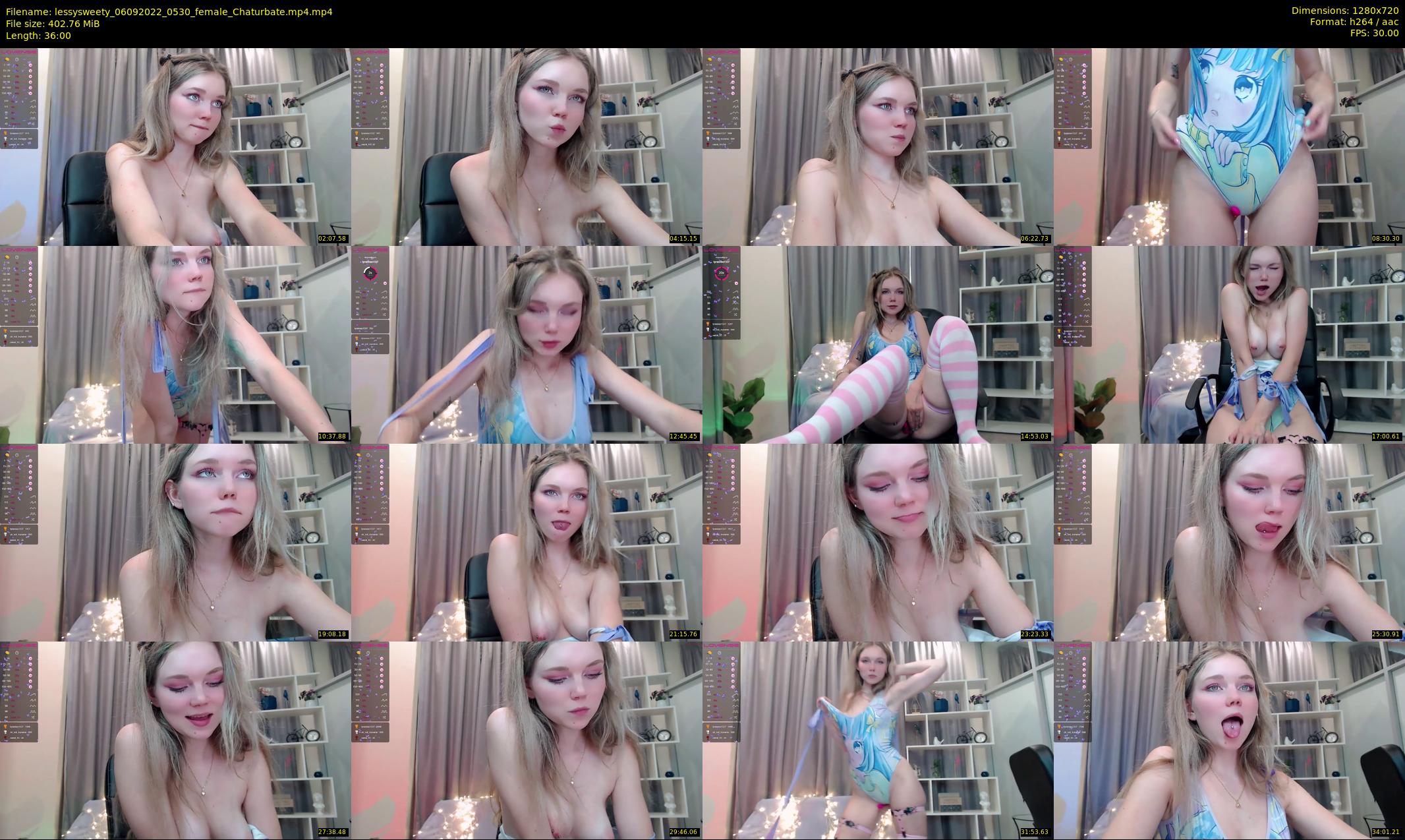 lessysweety — 36 minute Chaturbate female cam show recording, 720p, Sep 6, 2022