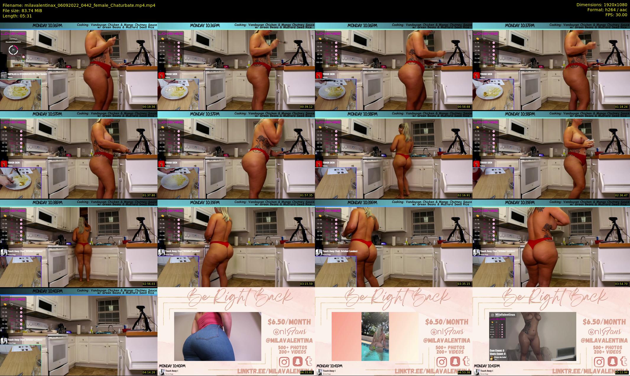 milavalentinax — 6 minute Chaturbate female cam show recording, 1080p, Sep 6, 2022