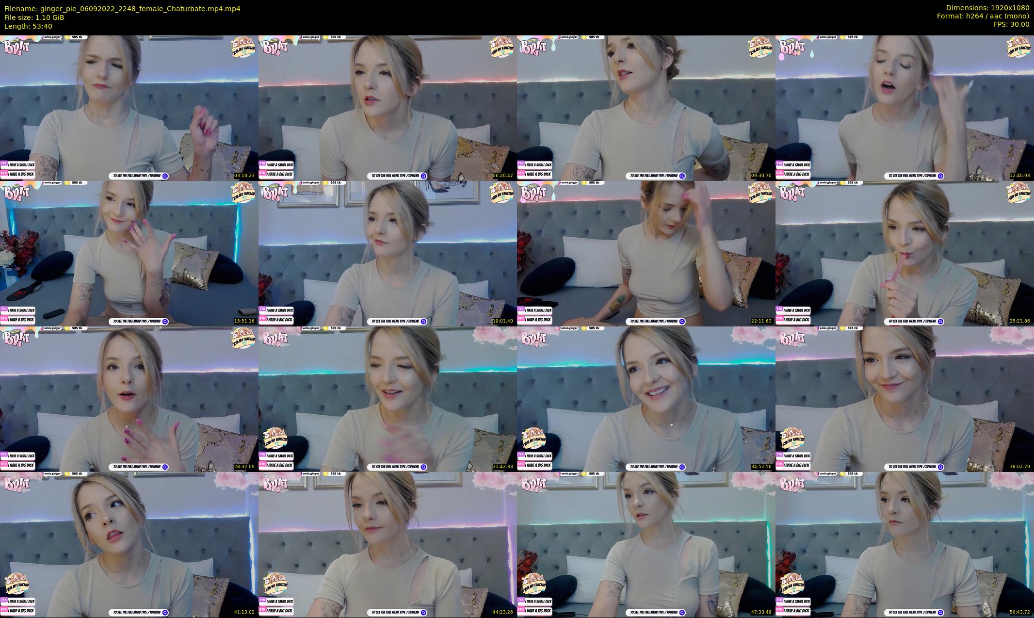 ginger_pie — 54 minute Chaturbate female cam show recording, 1080p, Sep 6, 2022