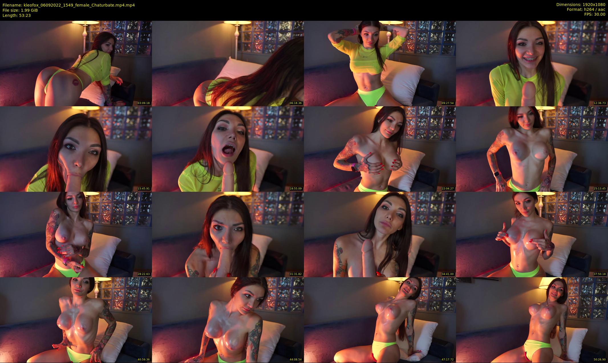kleofox — 54 minute Chaturbate female cam show recording, 1080p, Sep 6, 2022