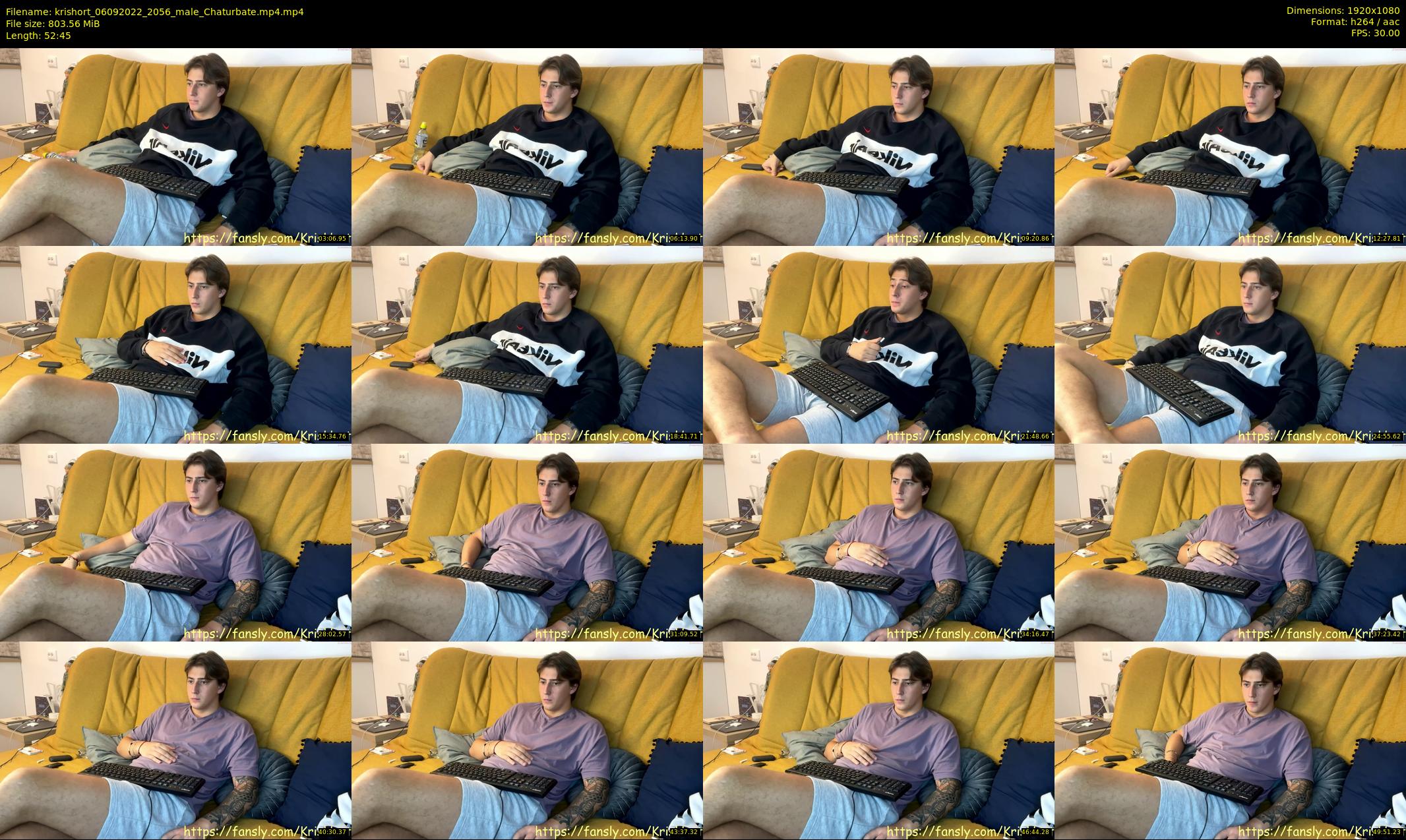 krishort — 53 minute Chaturbate male cam show recording, 1080p, Sep 6, 2022