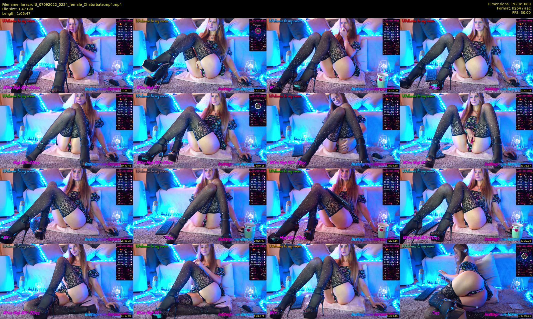 laracroftt — 67 minute Chaturbate female cam show recording, 1080p, Sep 7, 2022