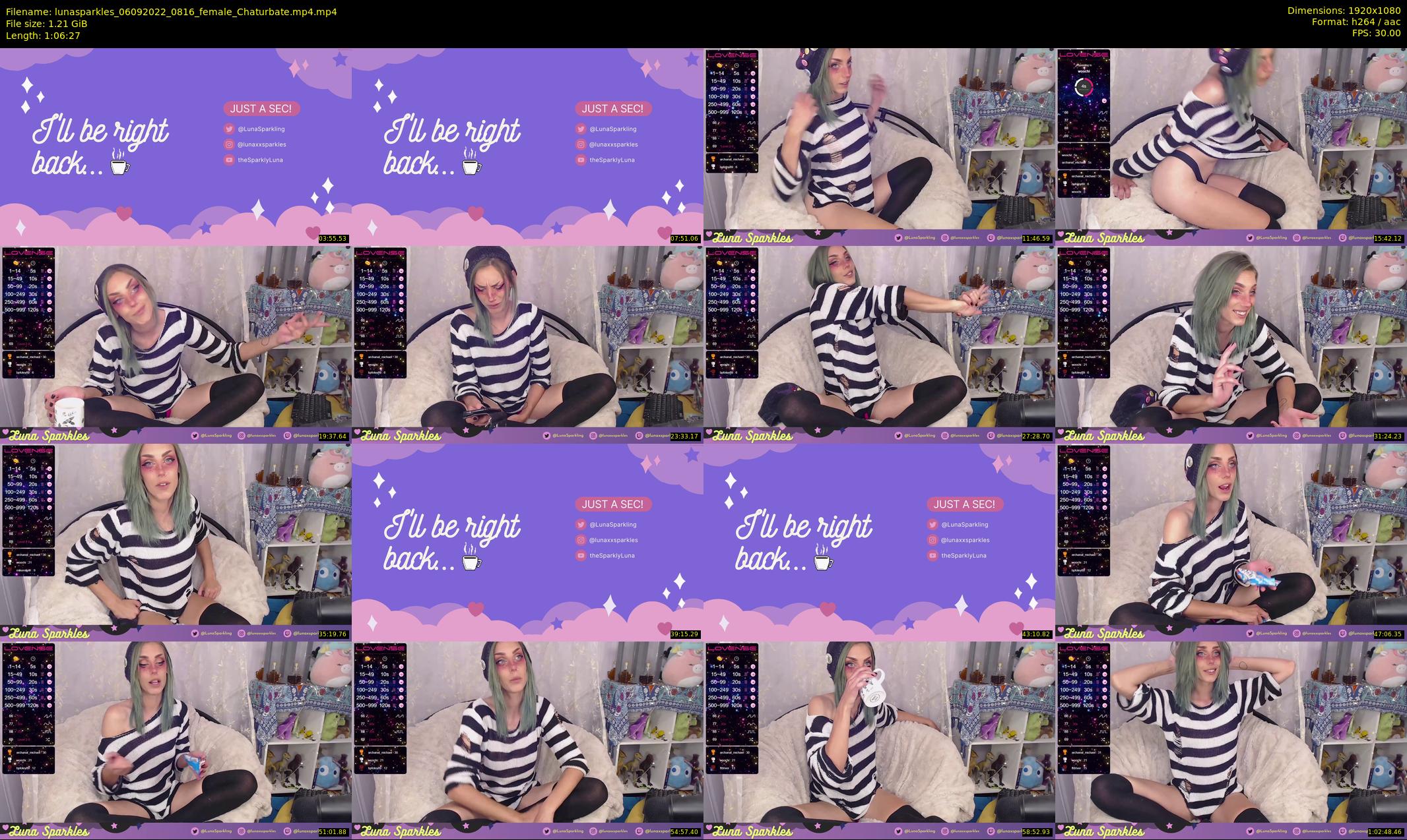 lunasparkles — 67 minute Chaturbate female cam show recording, 1080p, Sep 6, 2022